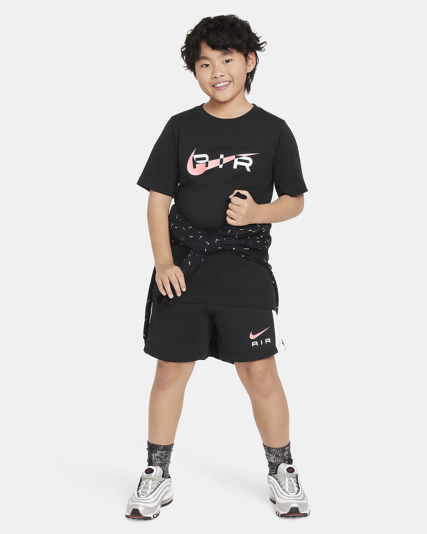 Nike Air Older Kids' (Boys') T-Shirt - Black/Pink Foam