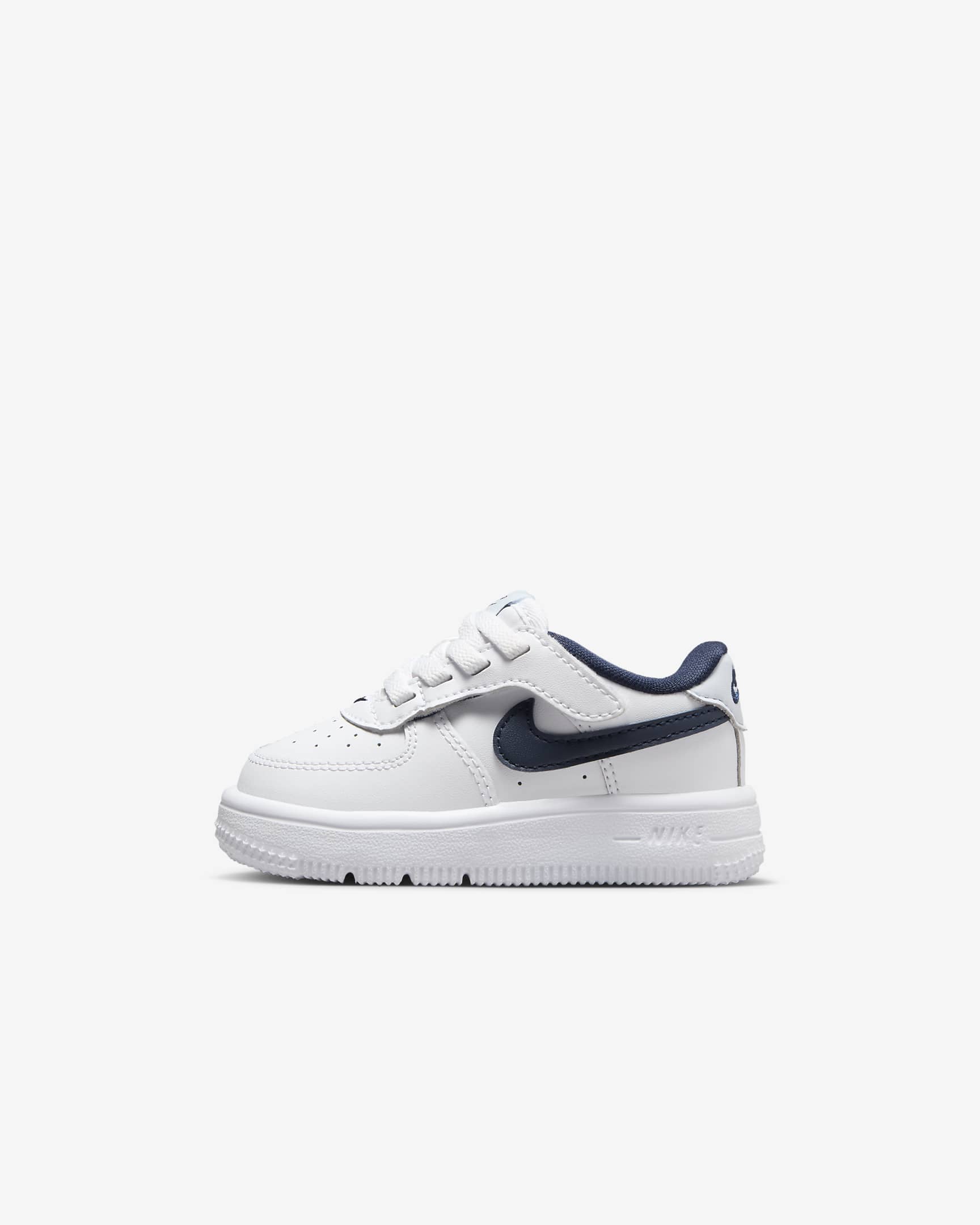 Nike Force 1 低筒 EasyOn 嬰幼兒鞋款 - 白色/Football Grey/Midnight Navy