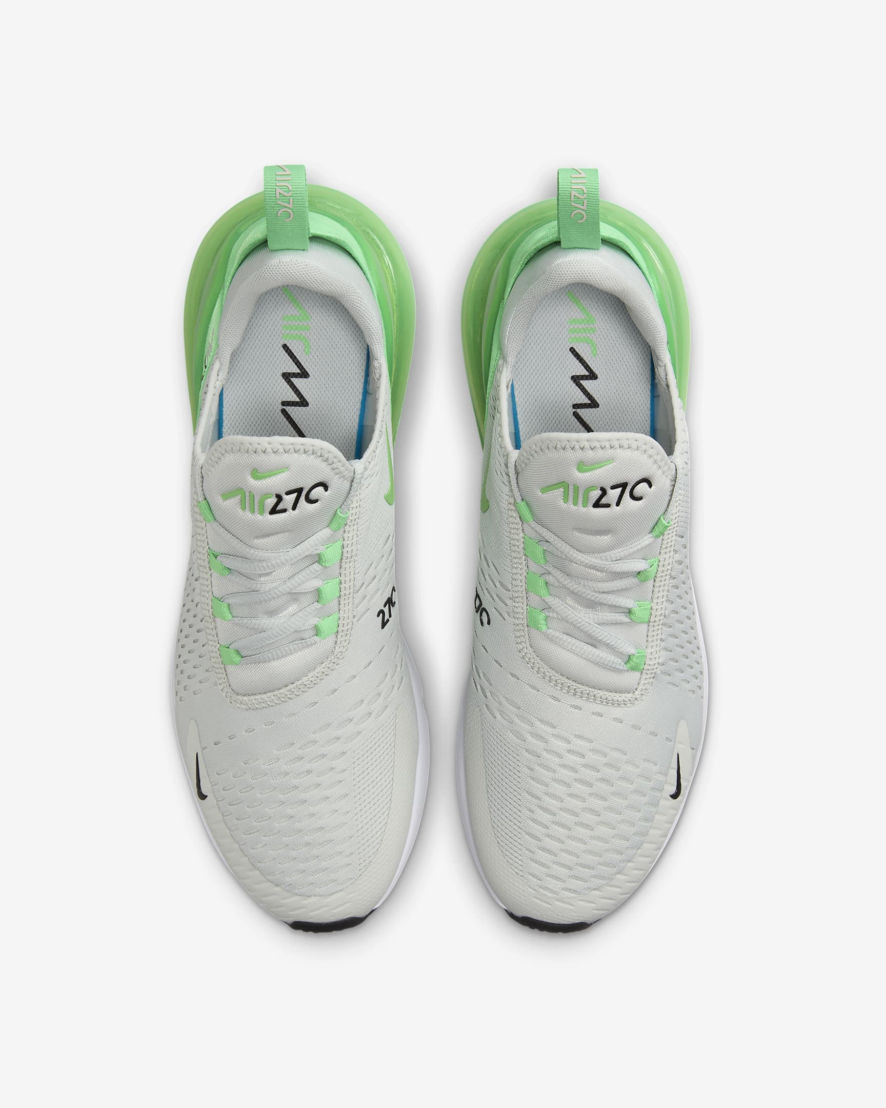 Nike Air Max 270 Men's Shoes - Light Silver/Black/White/Green Shock