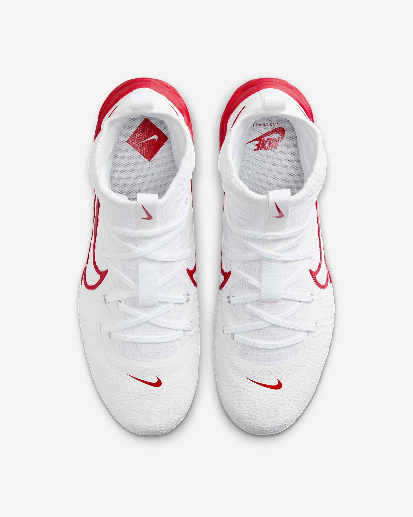 Tacos de béisbol para hombre Nike Alpha Huarache NXT - Blanco/Platino puro/Rojo universitario