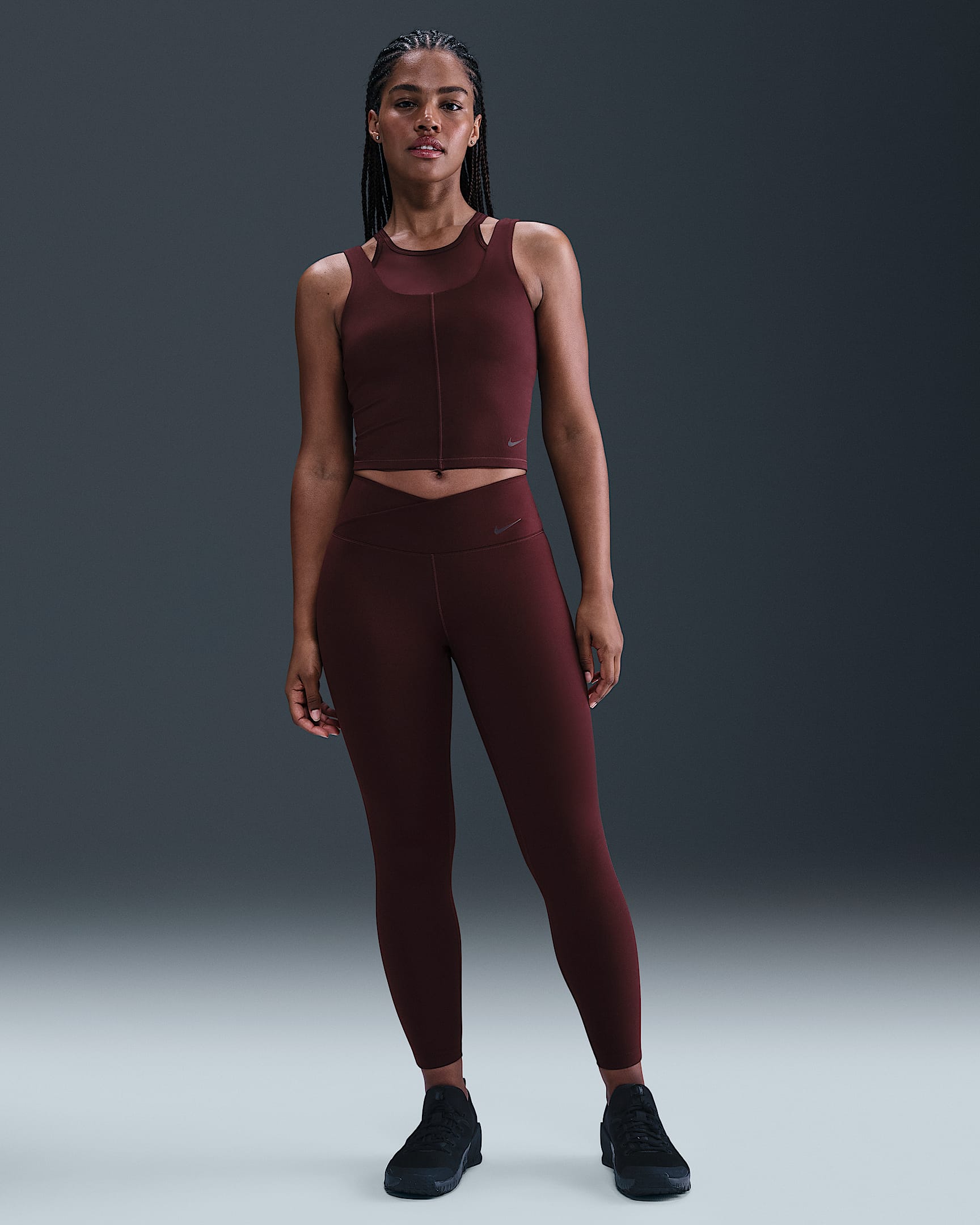 Nike One Women's High-Waisted 7/8 Leggings - Burgundy Crush/Burgundy Ash