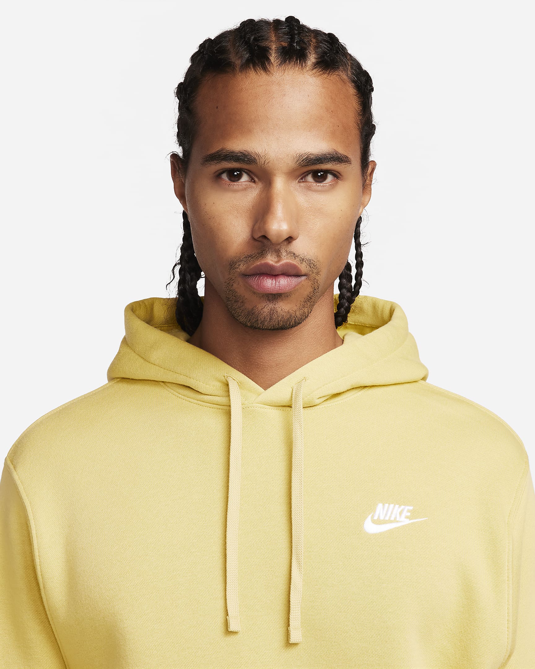 Nike Sportswear Club Fleece Pullover Hoodie - Buff Gold/Buff Gold/White