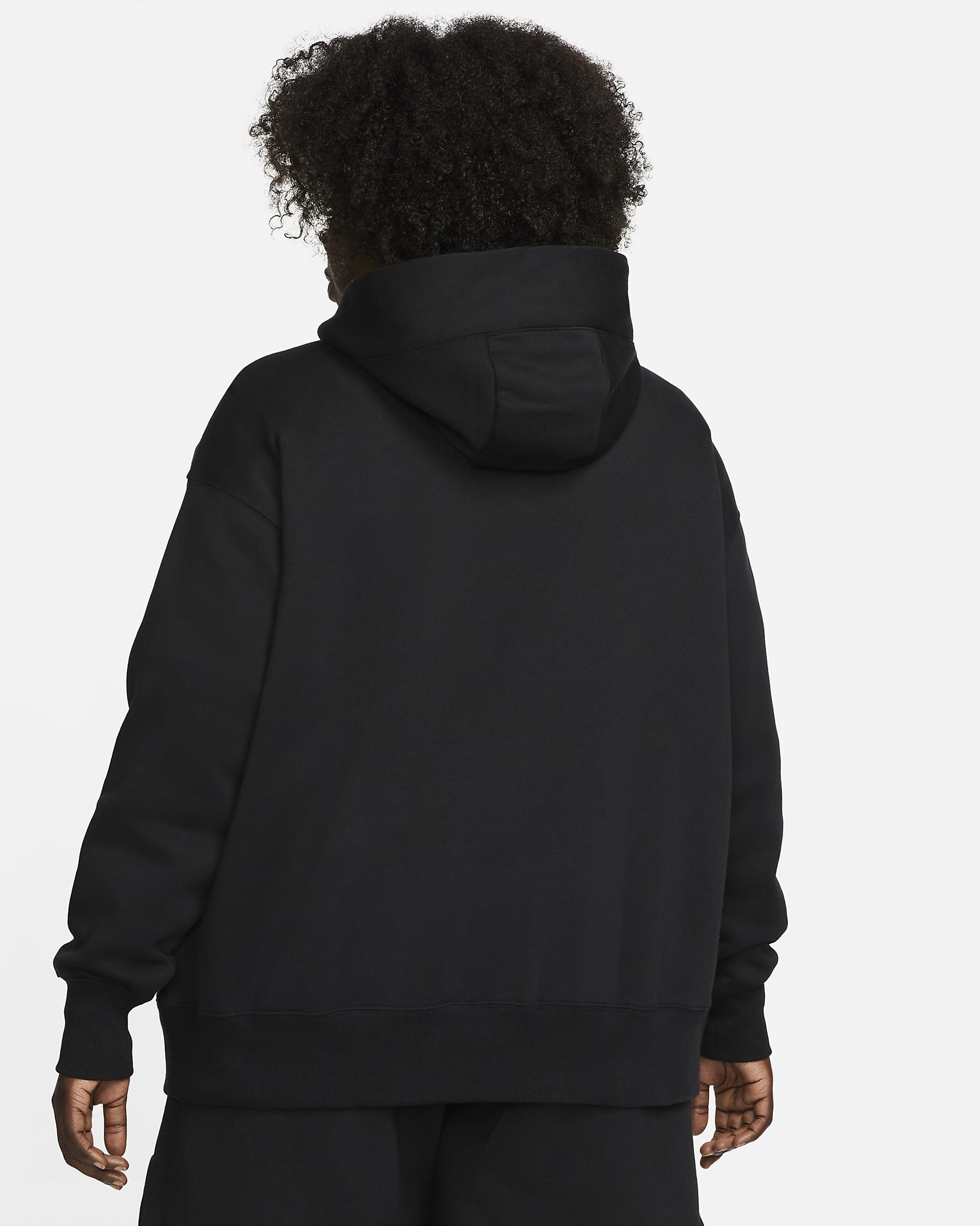 Huvtröja med hel dragkedja i oversize-modell Nike Sportswear Phoenix Fleece för kvinnor (Plus Size) - Svart/Sail