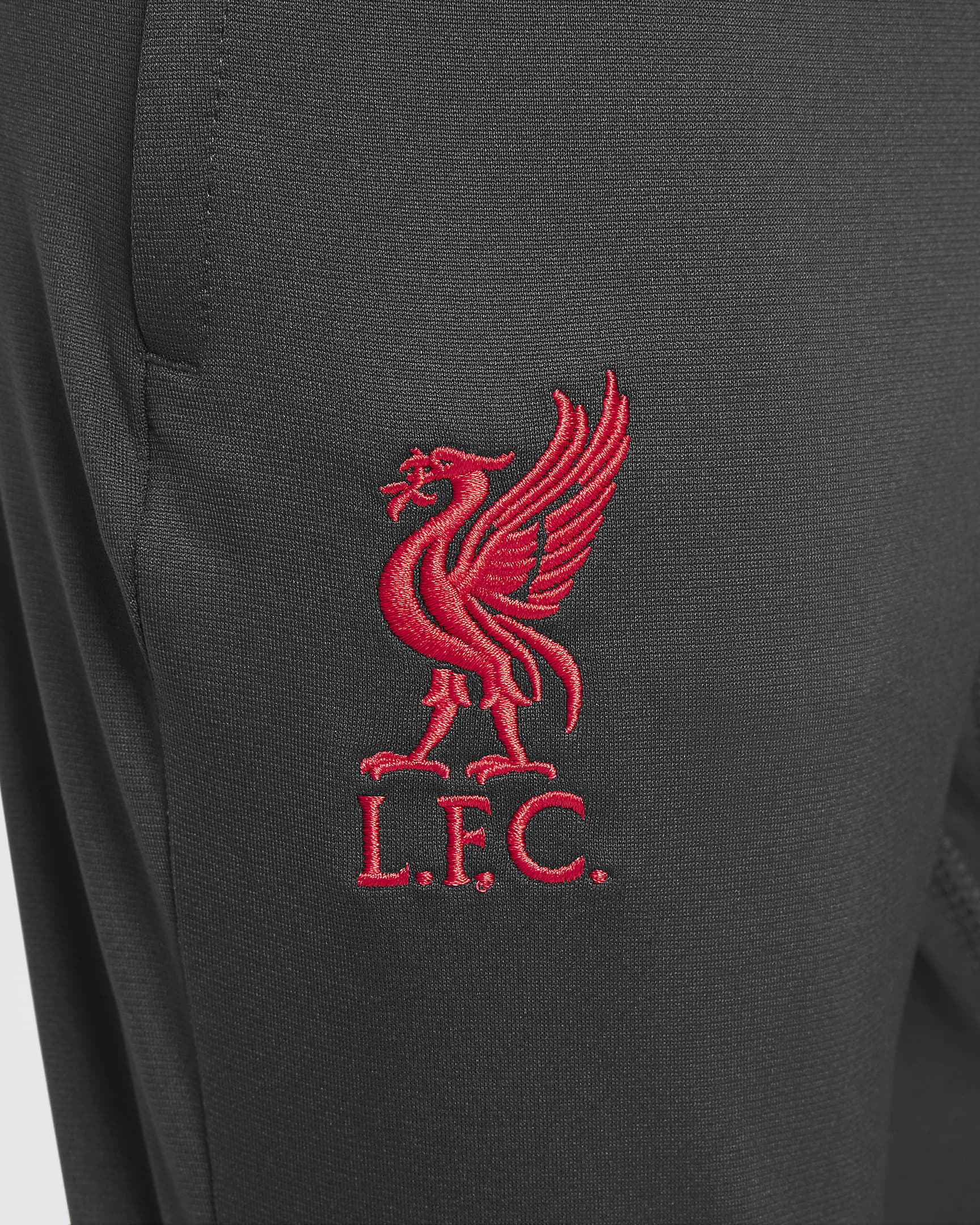 Fato de treino de futebol de malha Nike Dri-FIT do terceiro equipamento Strike Liverpool FC Júnior - Cinzento Smoke claro/Cinzento Smoke escuro/Amarelo Chrome/Vermelho Global