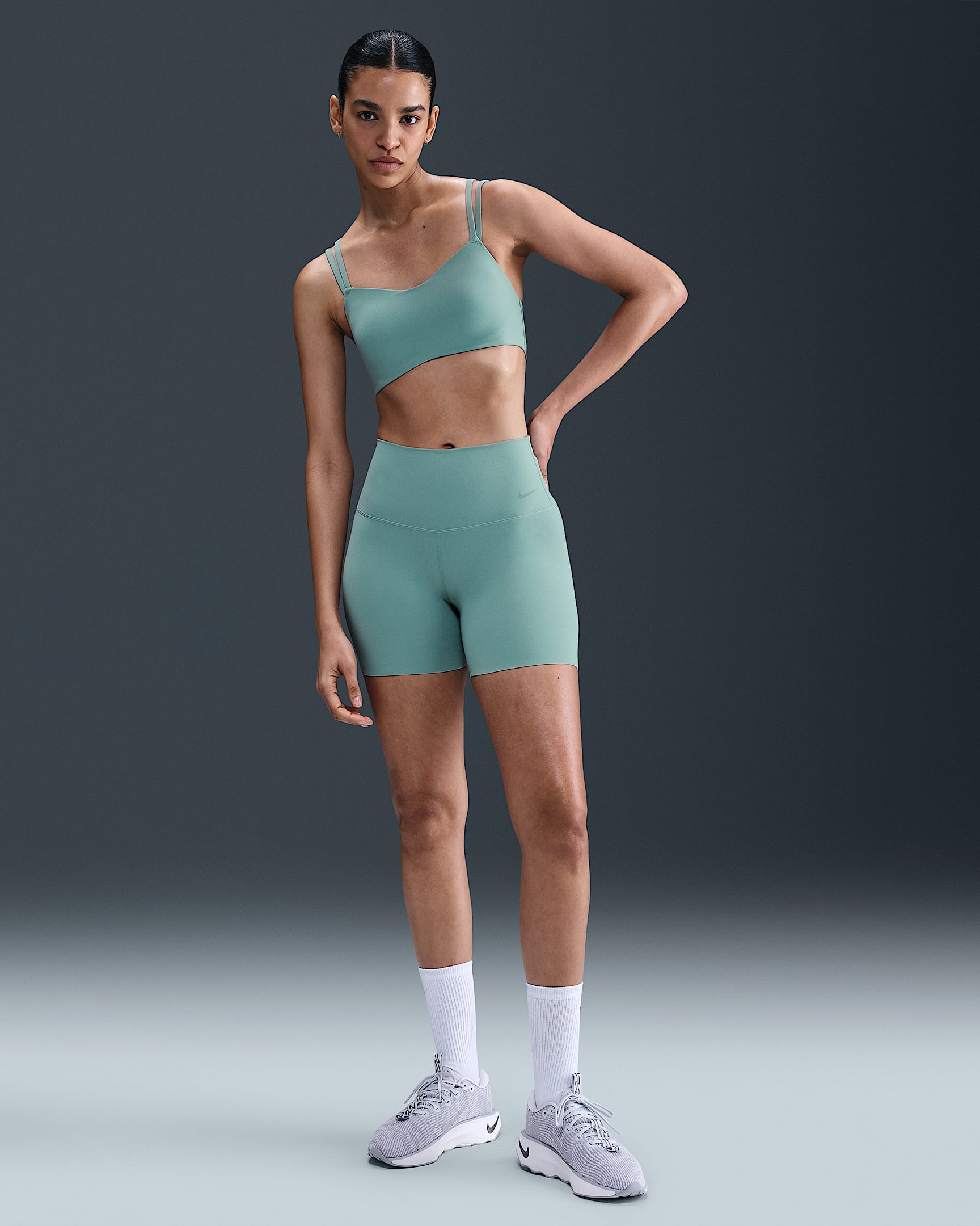 Nike Zenvy bikershorts met hoge taille voor dames (13 cm) - Cannon/Zwart