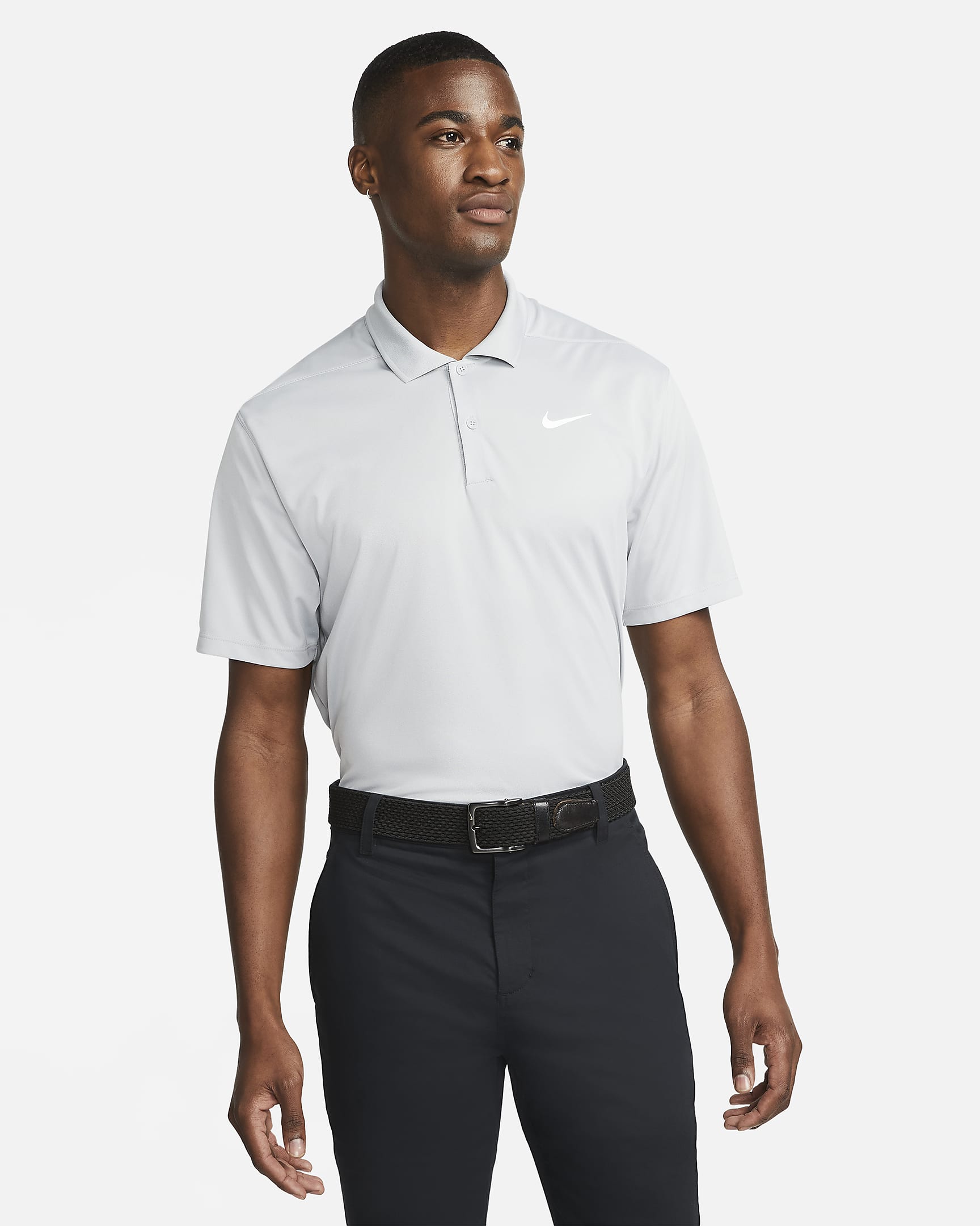 Nike Dri-FIT Victory férfi golfpóló - Light Smoke Grey/Fehér