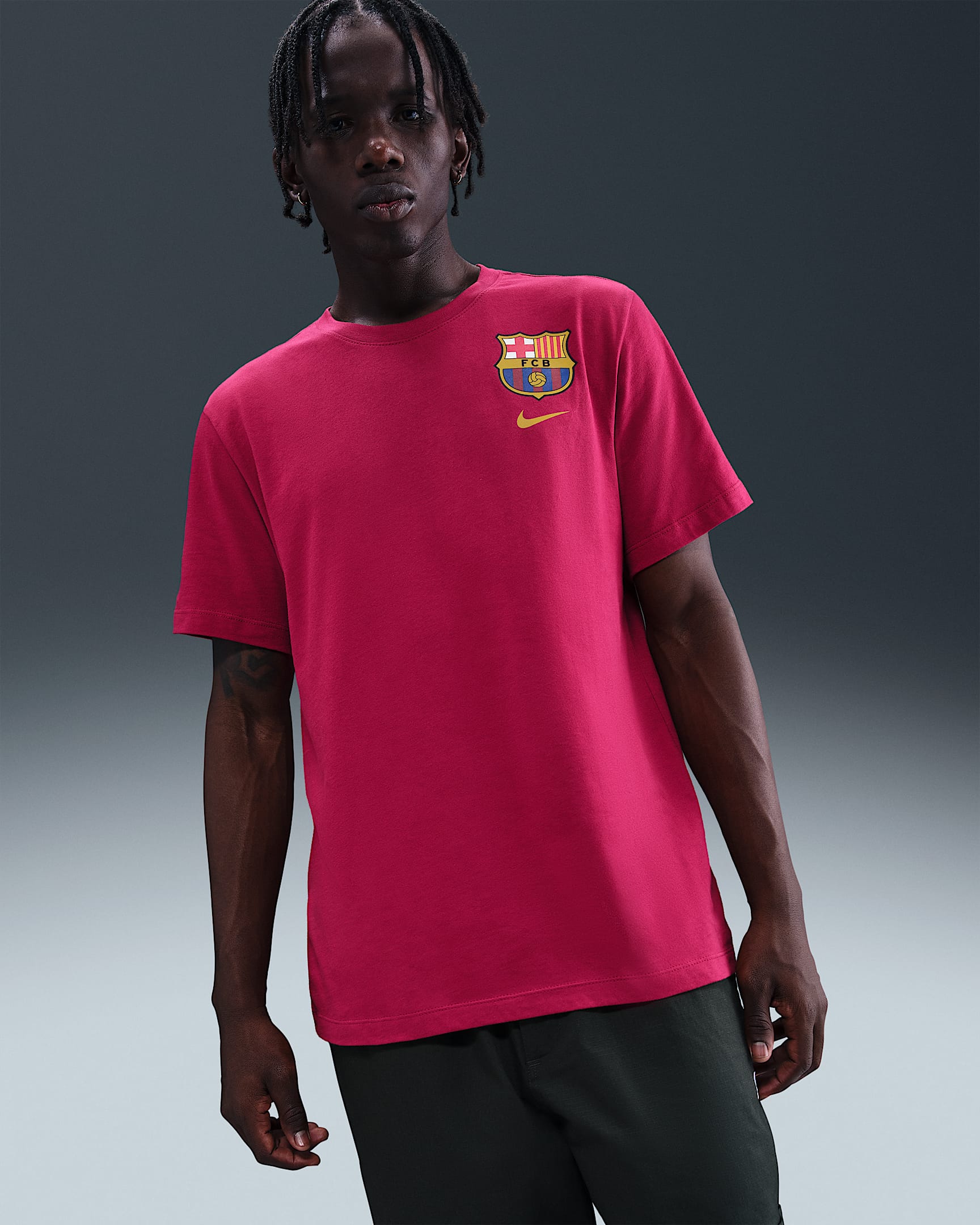 F.C. Barcelona Men's Nike Football T-Shirt - Noble Red