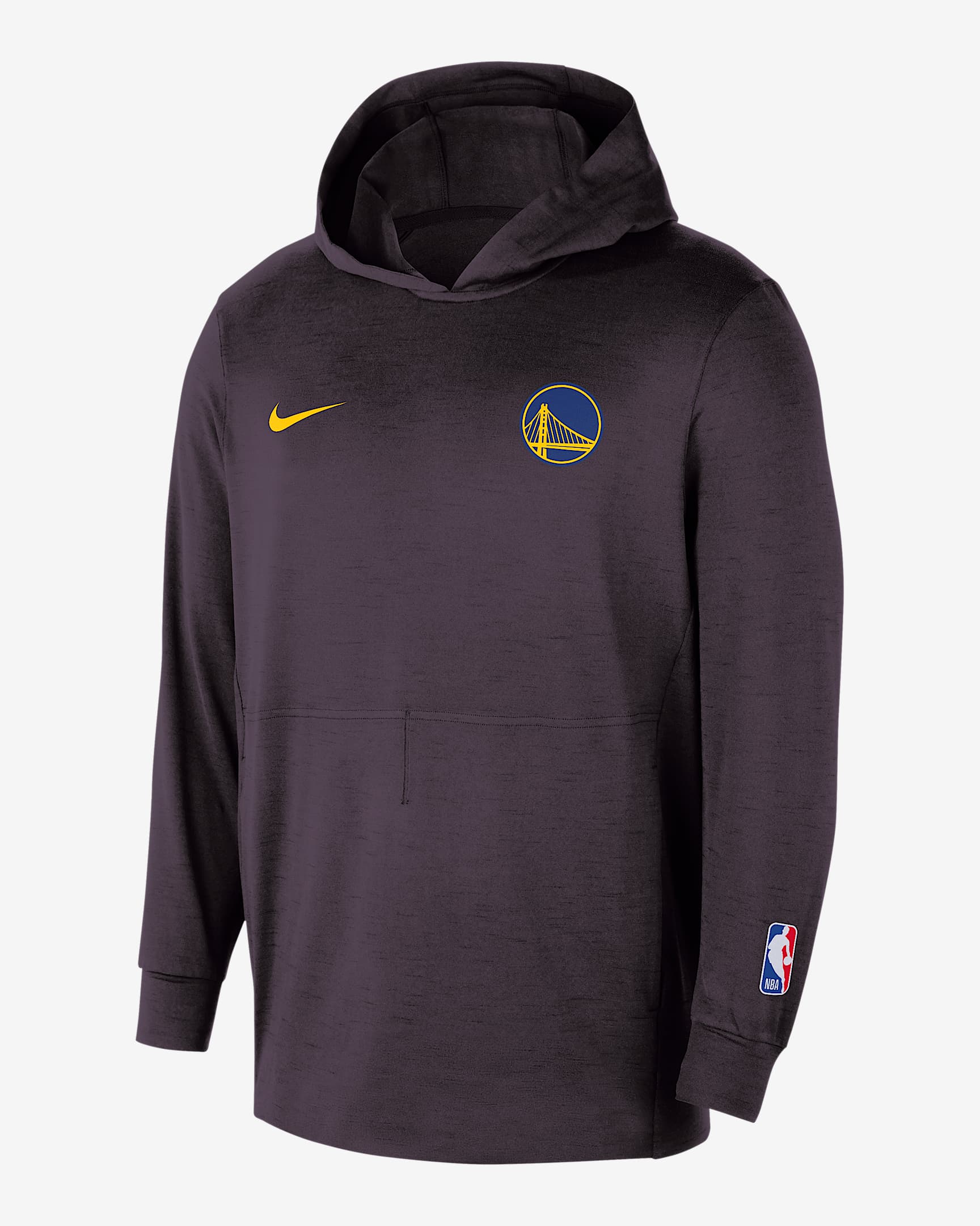 Golden State Warriors Restore Men's Nike NBA Lightweight Pullover Hoodie - Black/Off Noir/Heather/Amarillo
