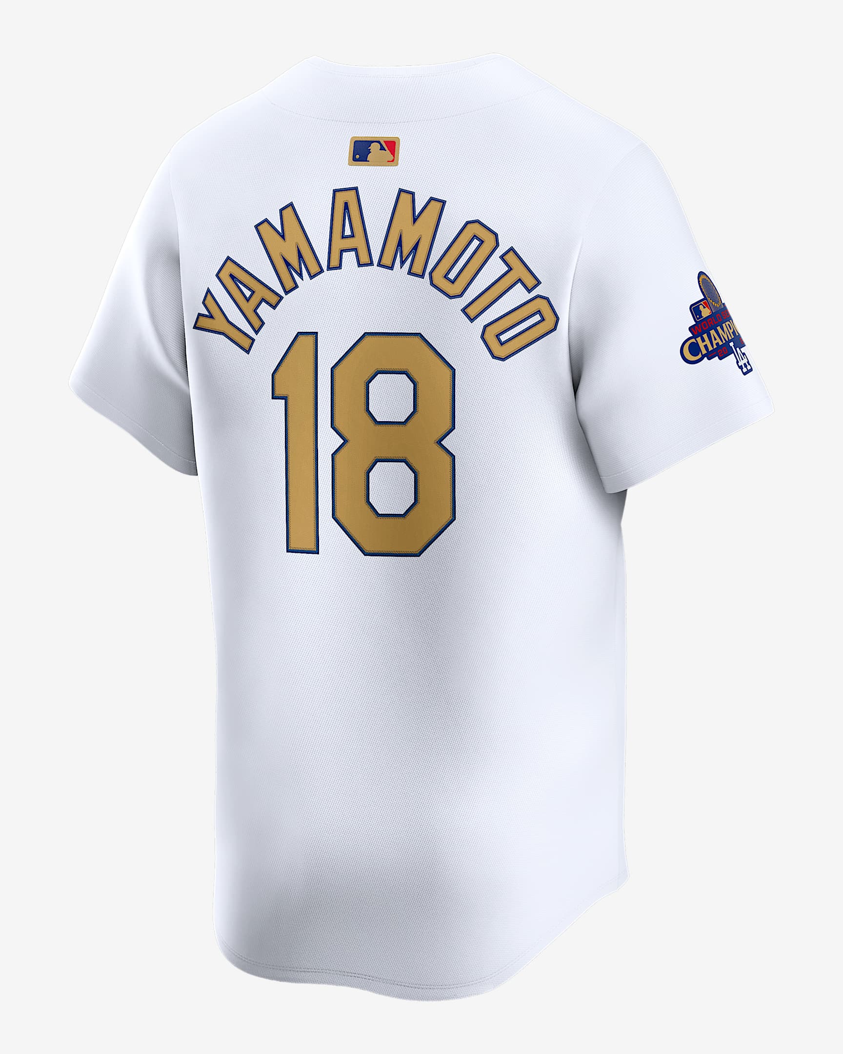 山本 由伸 ロサンゼルス ドジャース 2024 ワールド シリーズ チャンピオンズ ゴールド メンズ ナイキ Dri-FIT ADV MLB リミテッド ユニフォーム - ホワイト