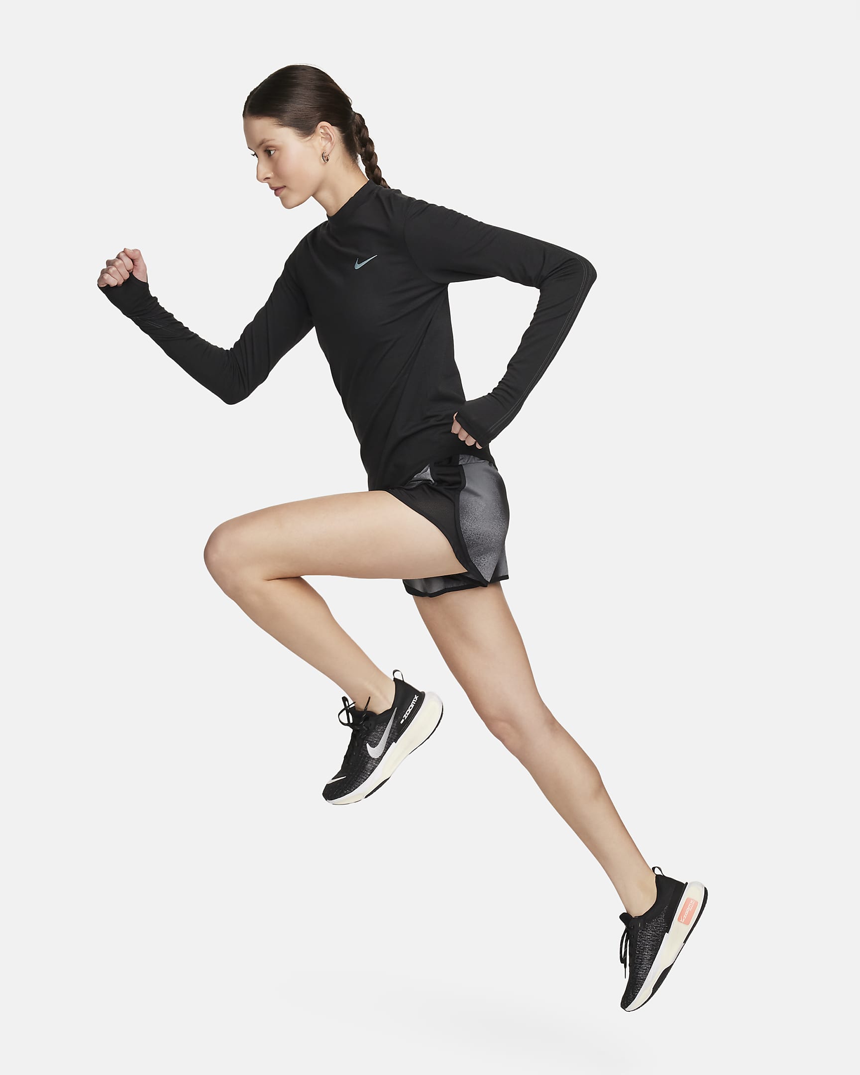 Haut de running à manches longues et col montant Dri-FIT Nike Swift pour femme - Noir