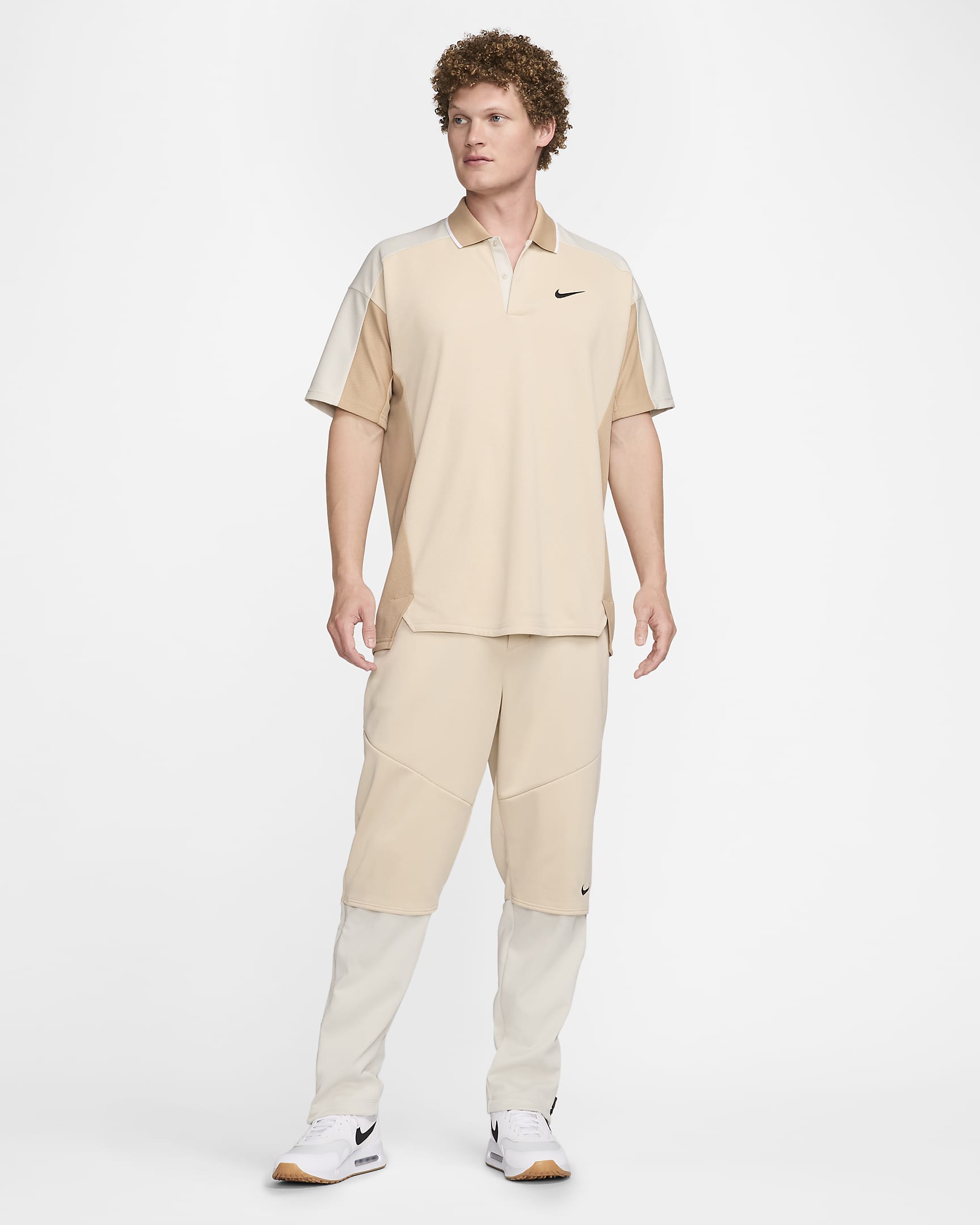 Nike Golf Club Dri-FIT galléros férfi golfpóló - Sanddrift/Light Bone/Hemp/Fekete