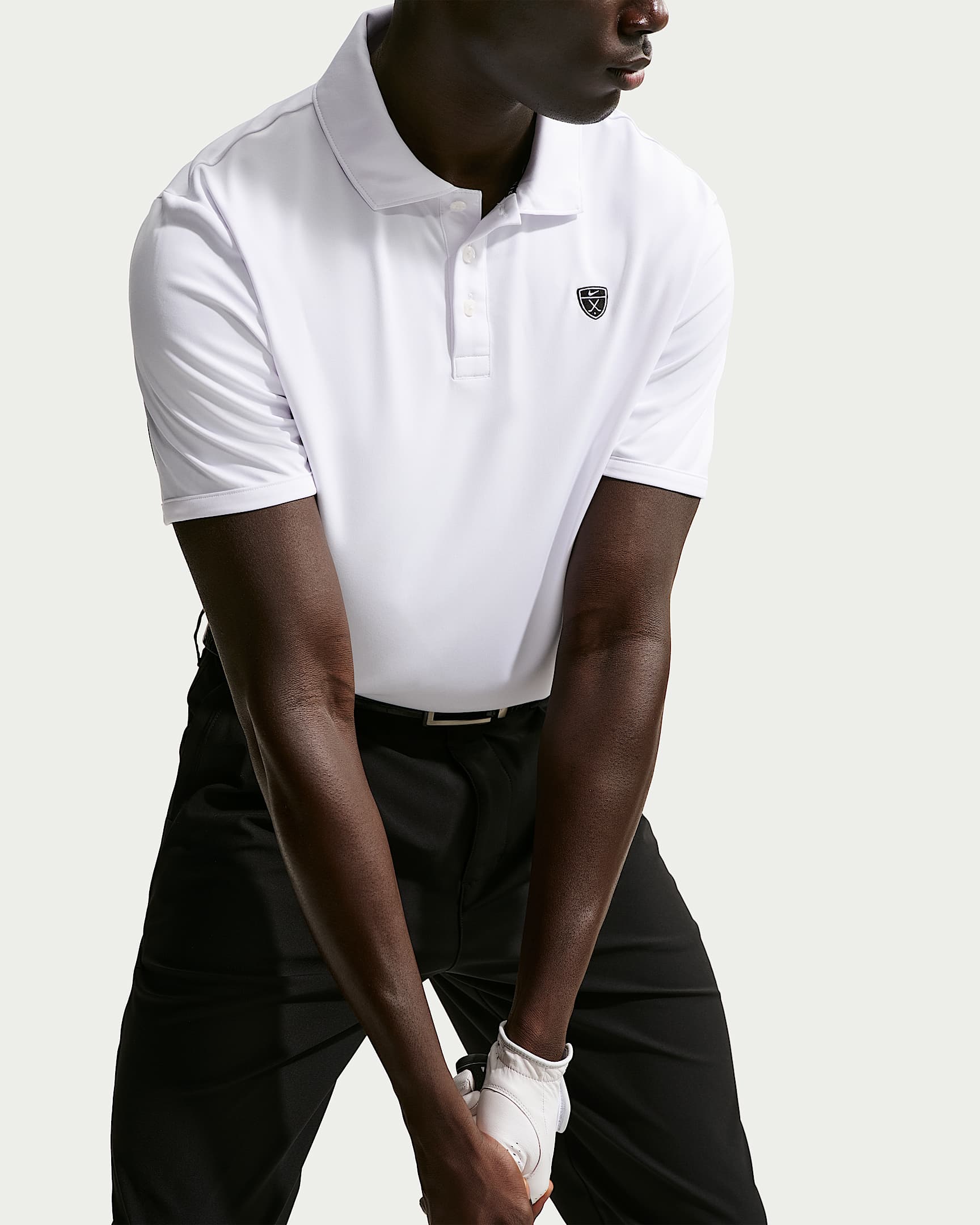 Nike Par Men's Dri-FIT Chest Logo Golf Polo - White/Black