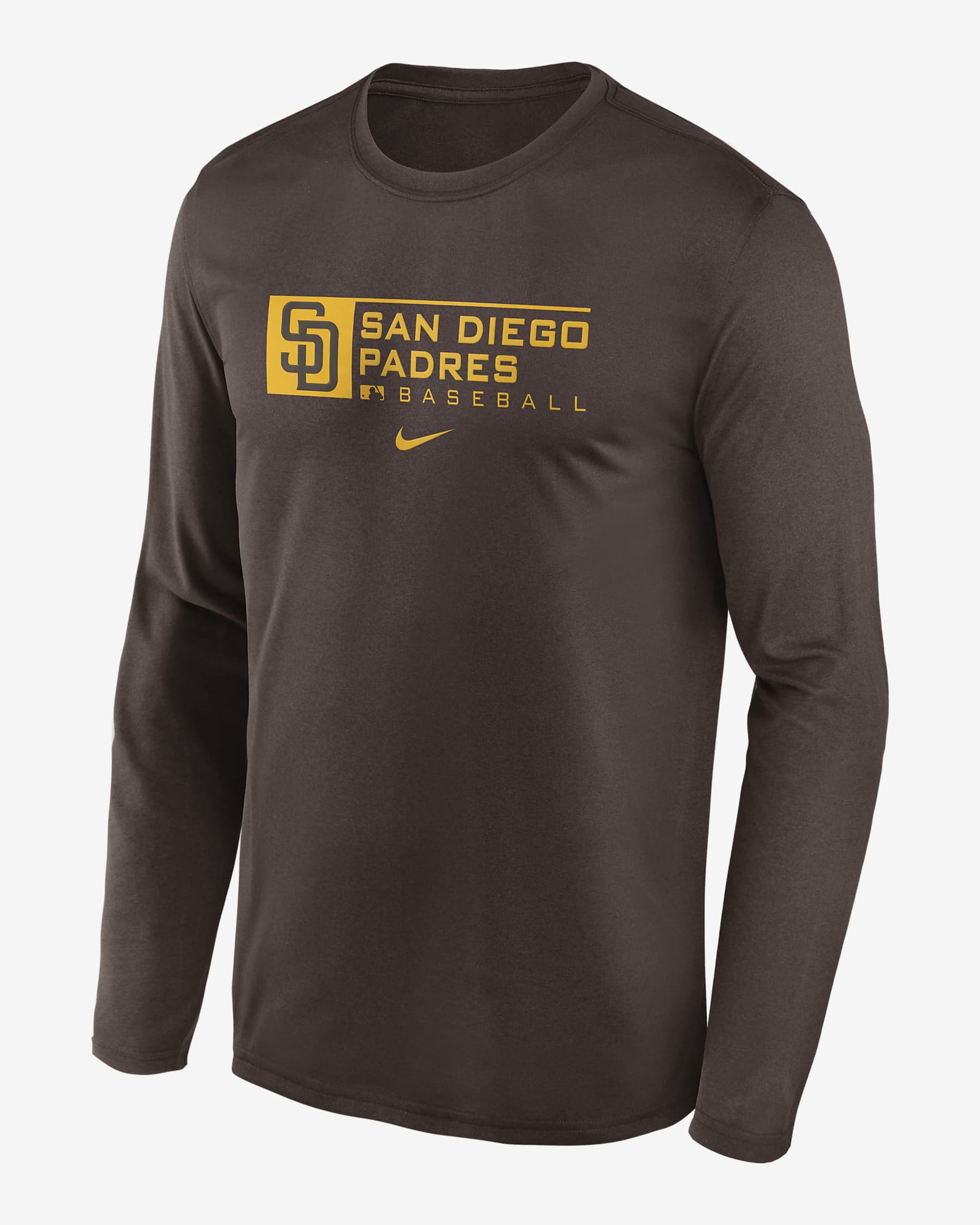 Nike Dri-FIT Team (MLB San Diego Padres) Men's Long-Sleeve T-Shirt - Brown