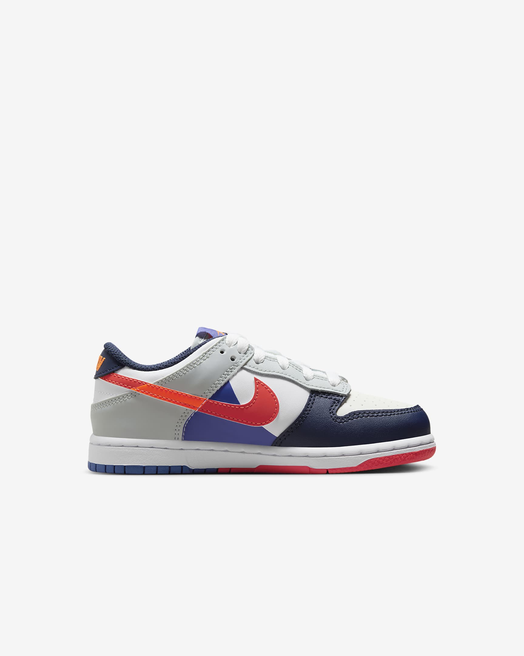 Nike Dunk Low SE Little Kids' Shoes - White/Light Silver/Midnight Navy/White