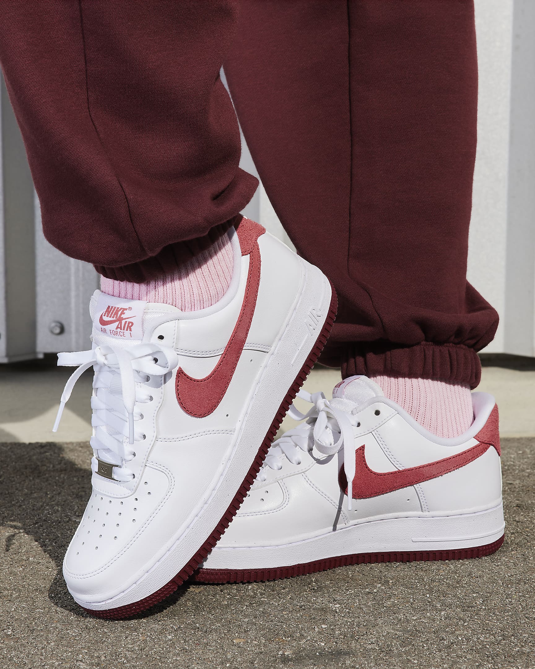 Nike Air Force 1 '07 Women's Shoes - White/Team Red/Dragon Red/Adobe