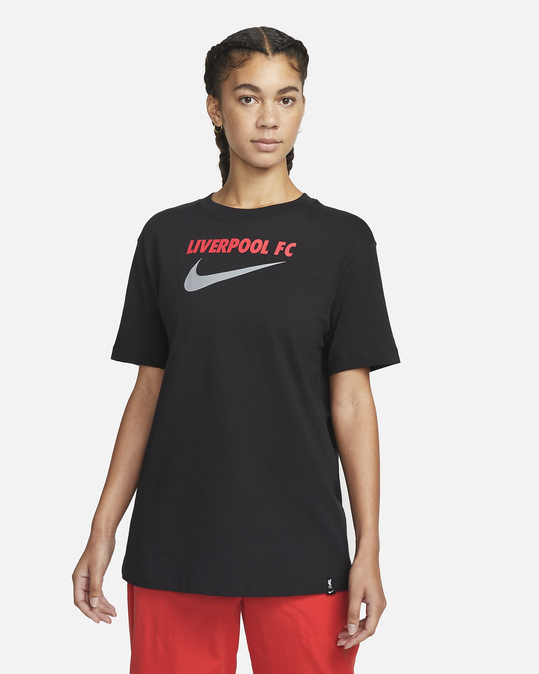 Liverpool F.C. Swoosh Women's Football T-Shirt. Nike LU