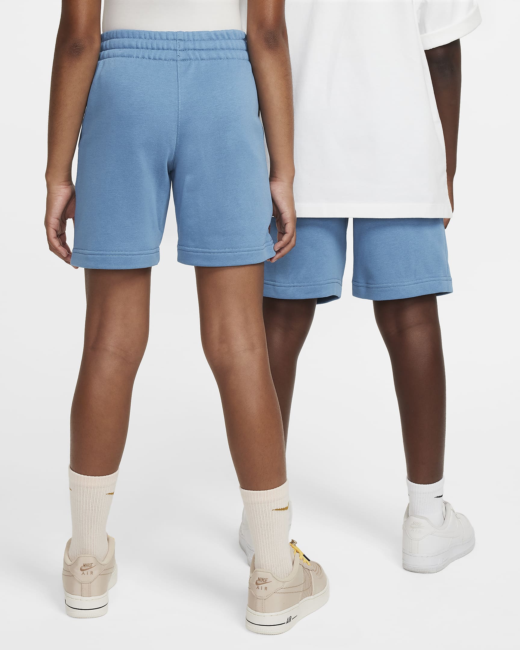 Nike Sportswear Club Fleece Big Kids' French Terry Shorts - Aegean Storm/White