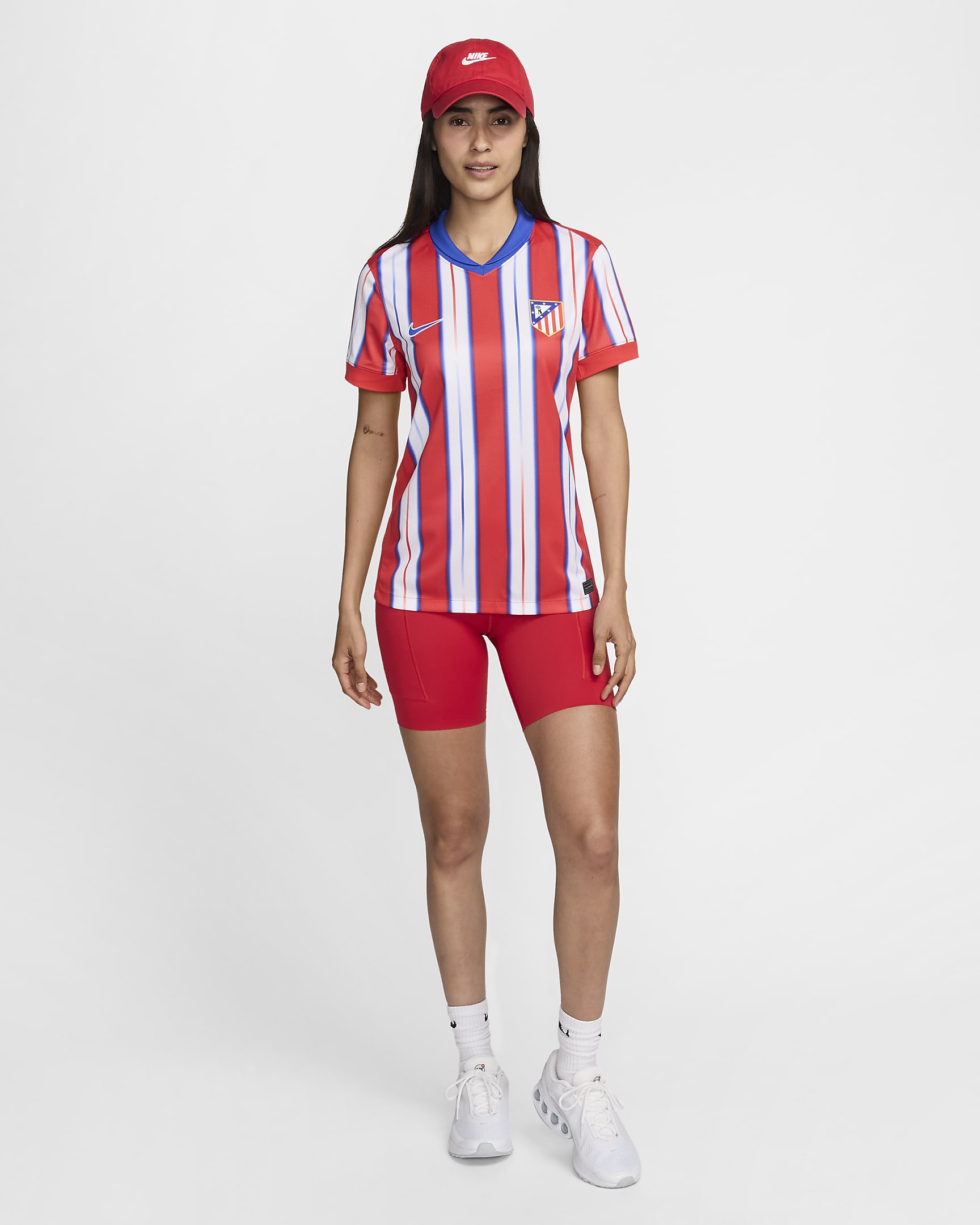 Fotbollströja Atlético Madrid 2024/25 Stadium (hemmaställ) Nike Dri-FIT Replica för kvinnor - Hyper Royal/Light Crimson/Vit