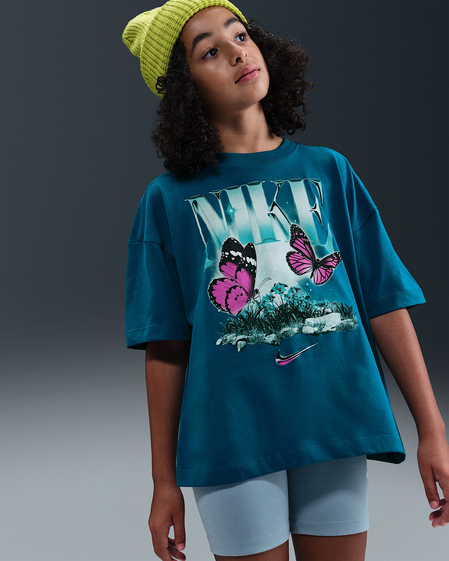 Nike Sportswear Big Kids' (Girls') T-Shirt - Green Abyss