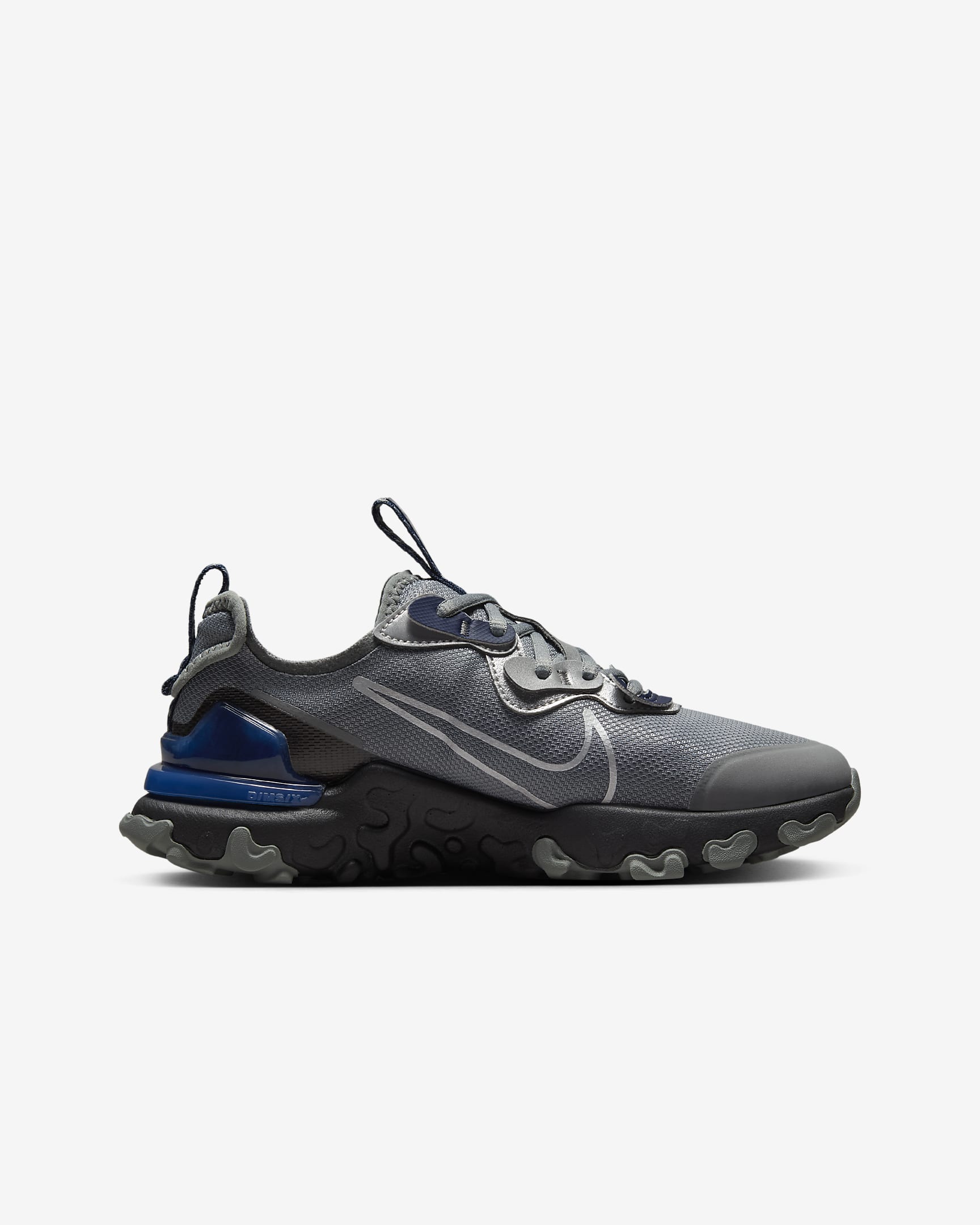 Chaussures Nike React Vision pour ado - Smoke Grey/Noir/Midnight Navy/Metallic Silver