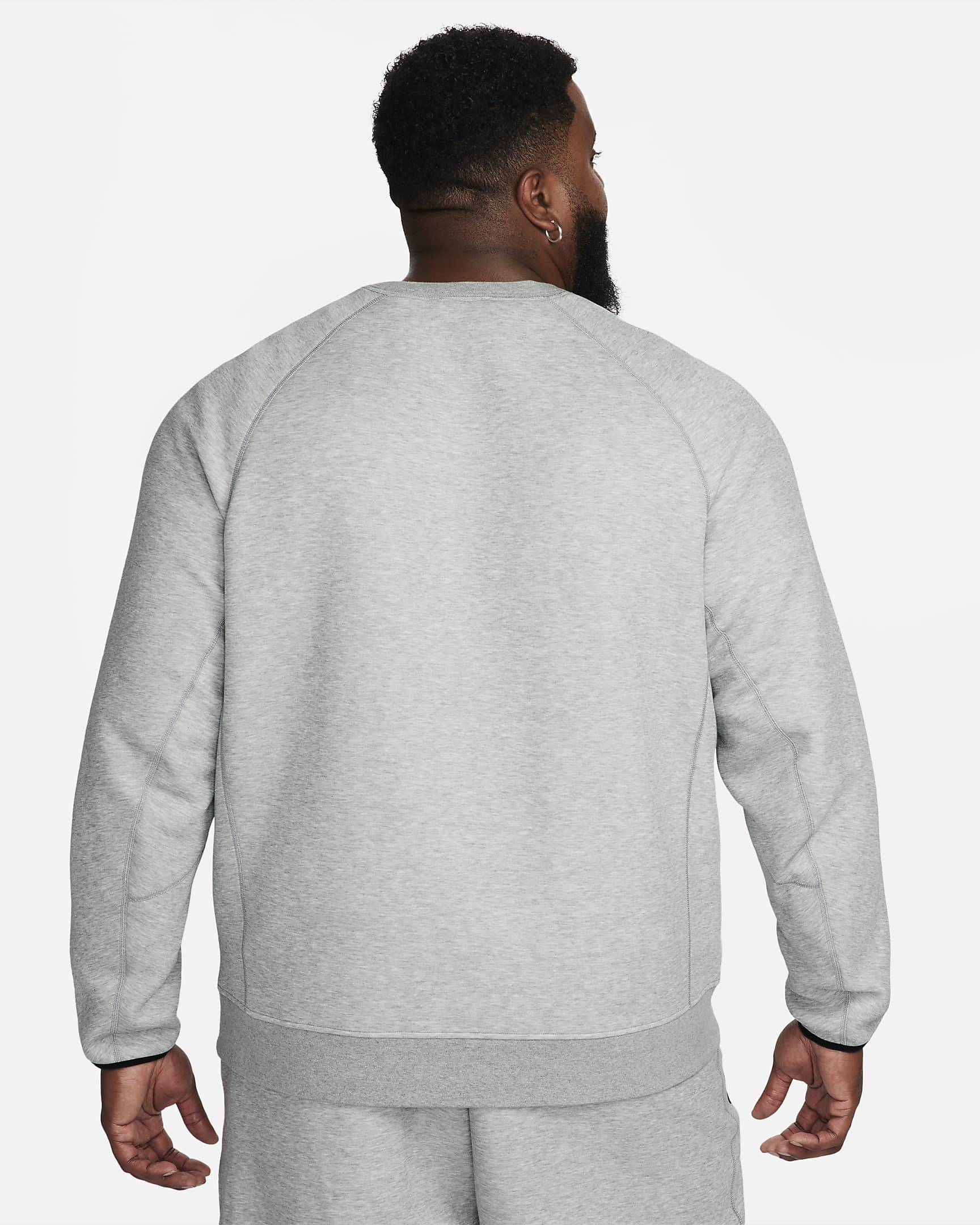 Pánská mikina s kulatým výstřihem Nike Sportswear Tech Fleece - Dark Grey Heather/Černá