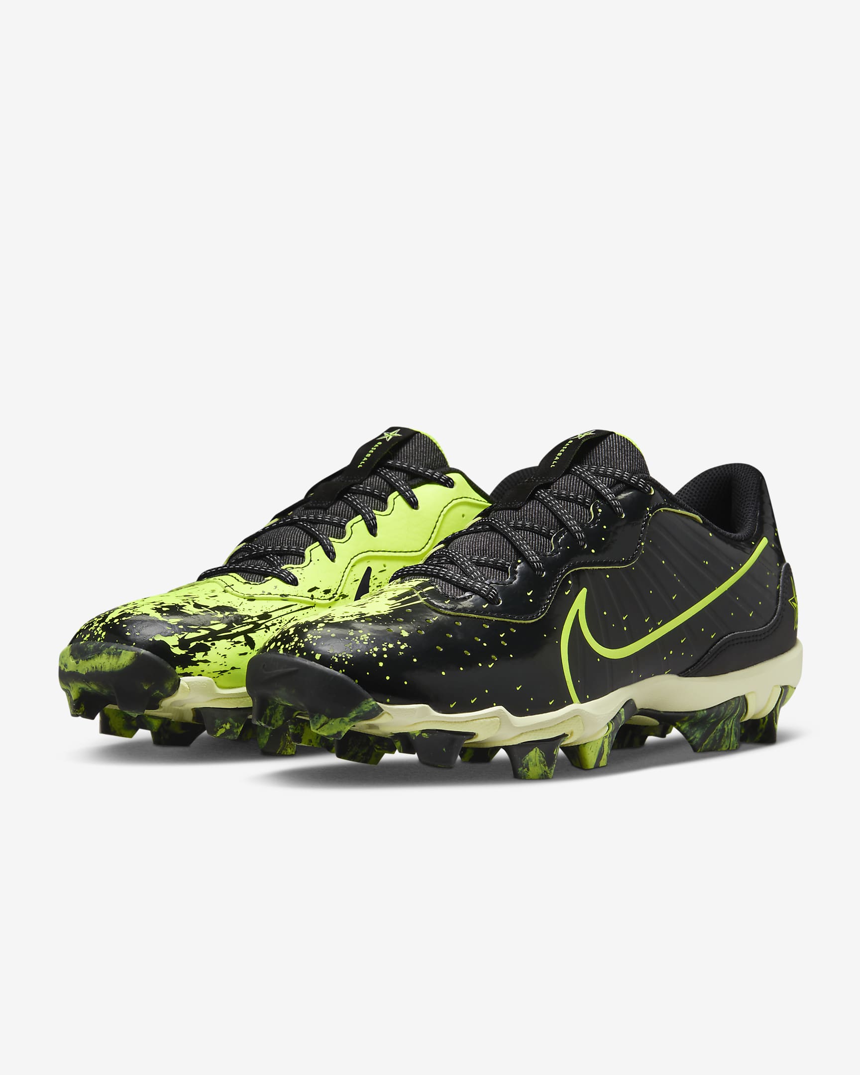 Nike Alpha Huarache 4 Keystone Men's Baseball Cleats - Black/Life Lime/Volt