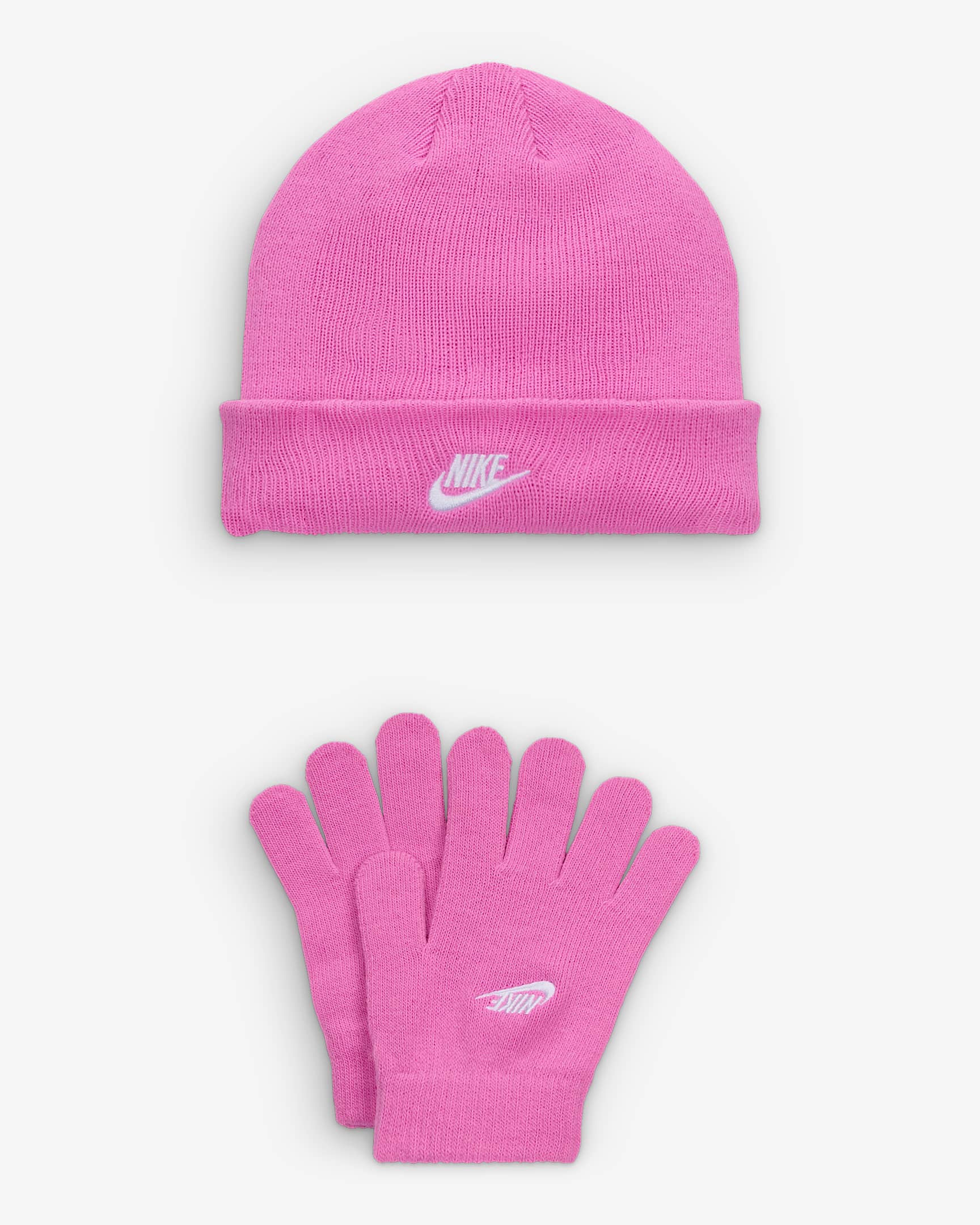 Nike Little Kids' Club Beanie and Gloves Set - Playful Pink