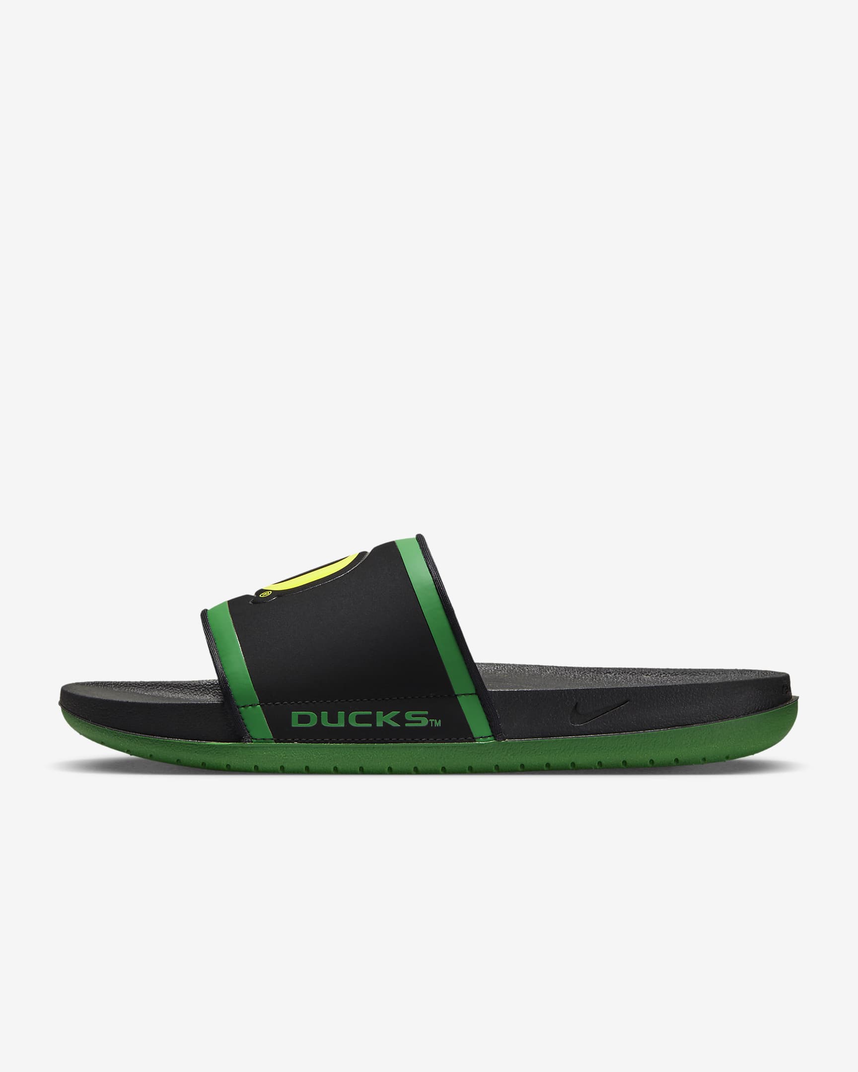 Chancla Nike Offcourt (Oregon) - Negro/Verde manzana/Amarillo strike