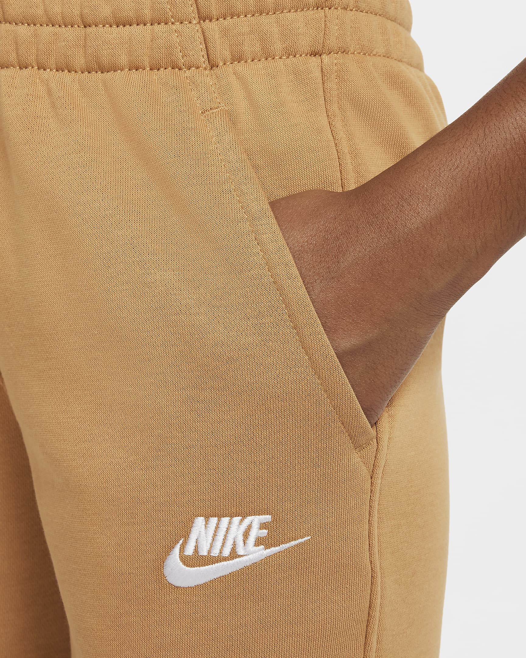 Nike Sportswear Club Fleece Big Kids' French Terry Shorts - Flax/White