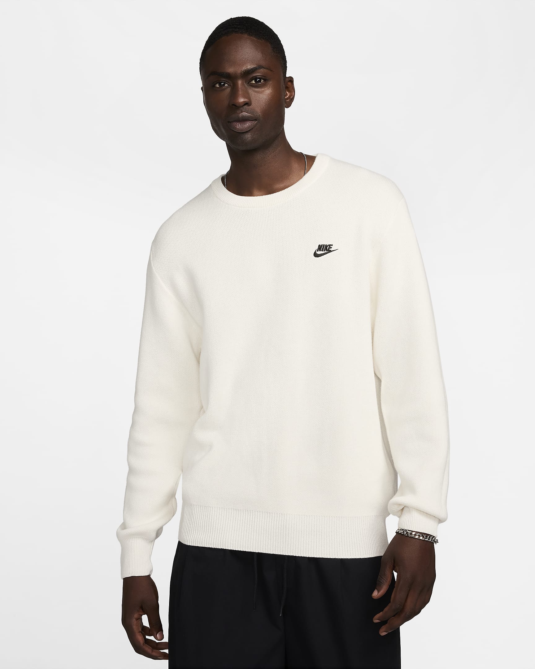 Suéter de cuello redondo para hombre Nike Club - Vela/Negro