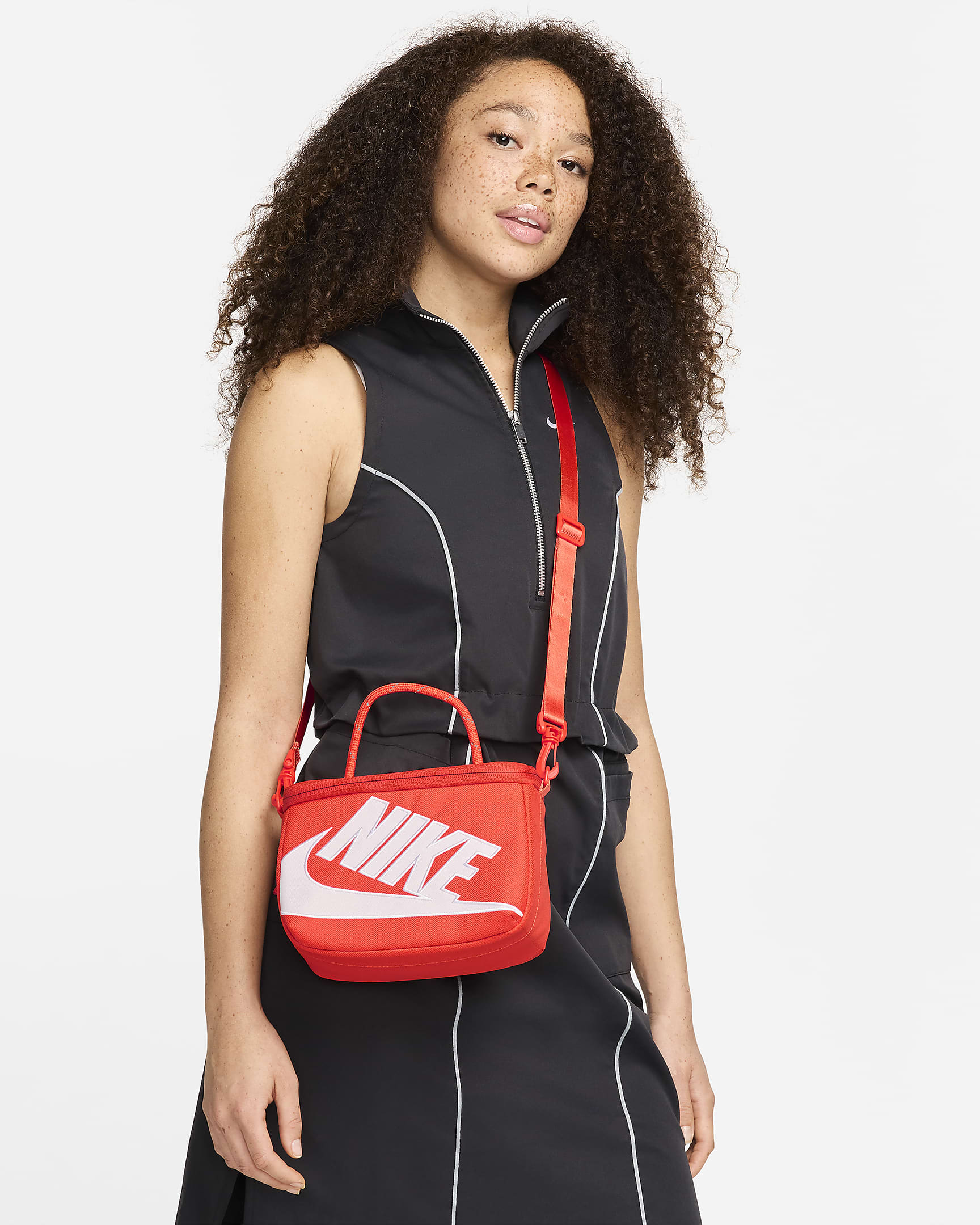 Nike mini-crossbodytas in schoenendoosstijl (3 liter) - Oranje/Oranje/Wit