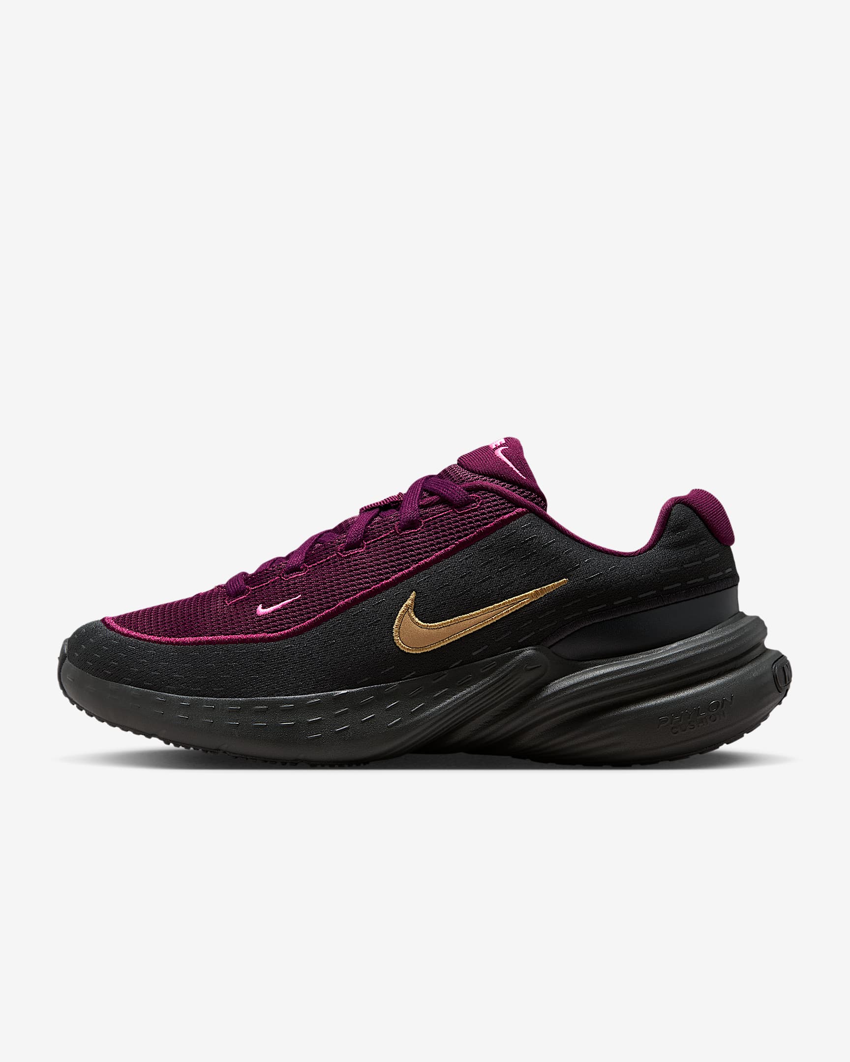Tenis para mujer Nike Uplift SC - Burdeos/Sombrío apagado/Hechizo rosa/Oro metalizado