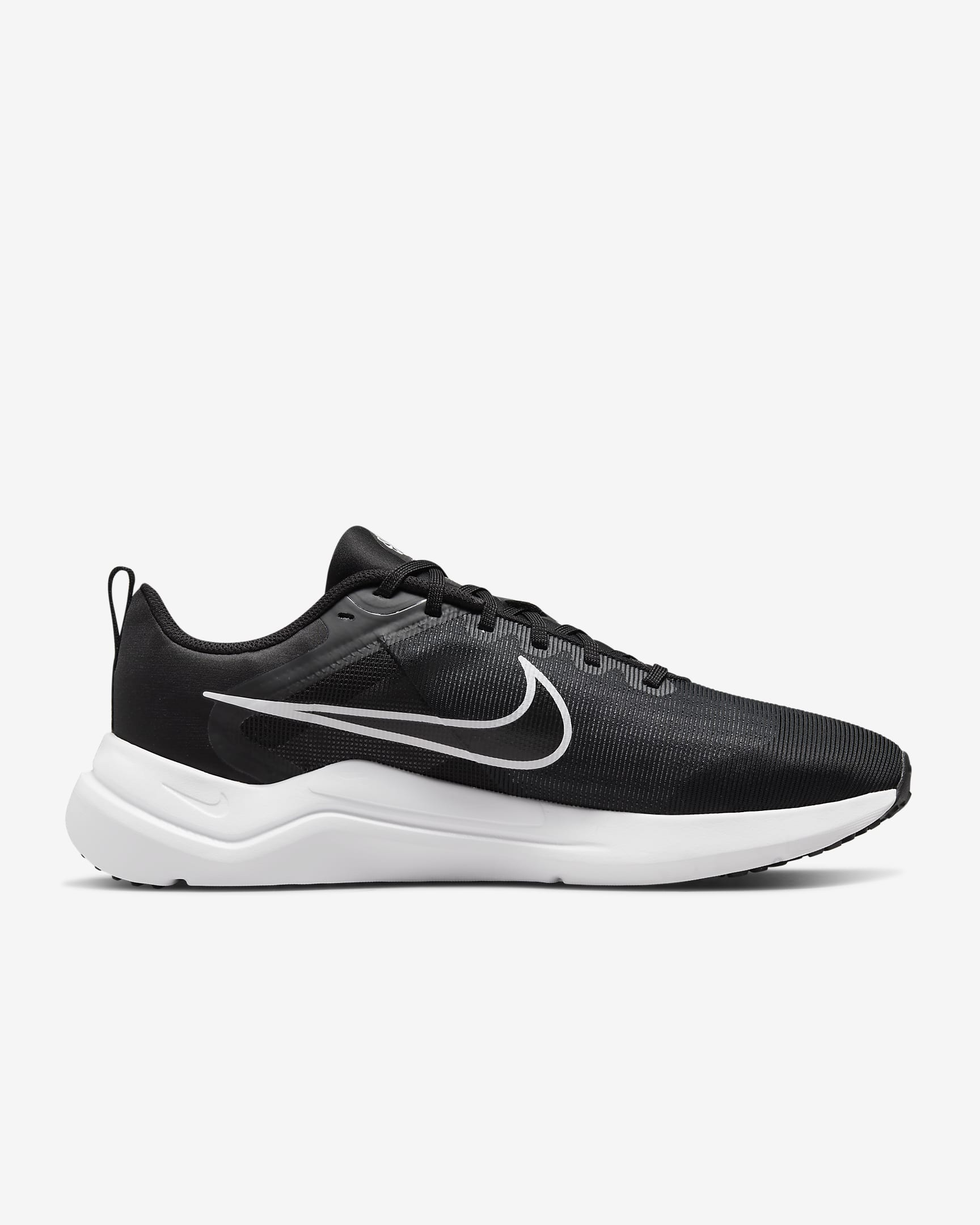 Nike Downshifter 12 Men's Road Running Shoes - Black/Dark Smoke Grey/Pure Platinum/White