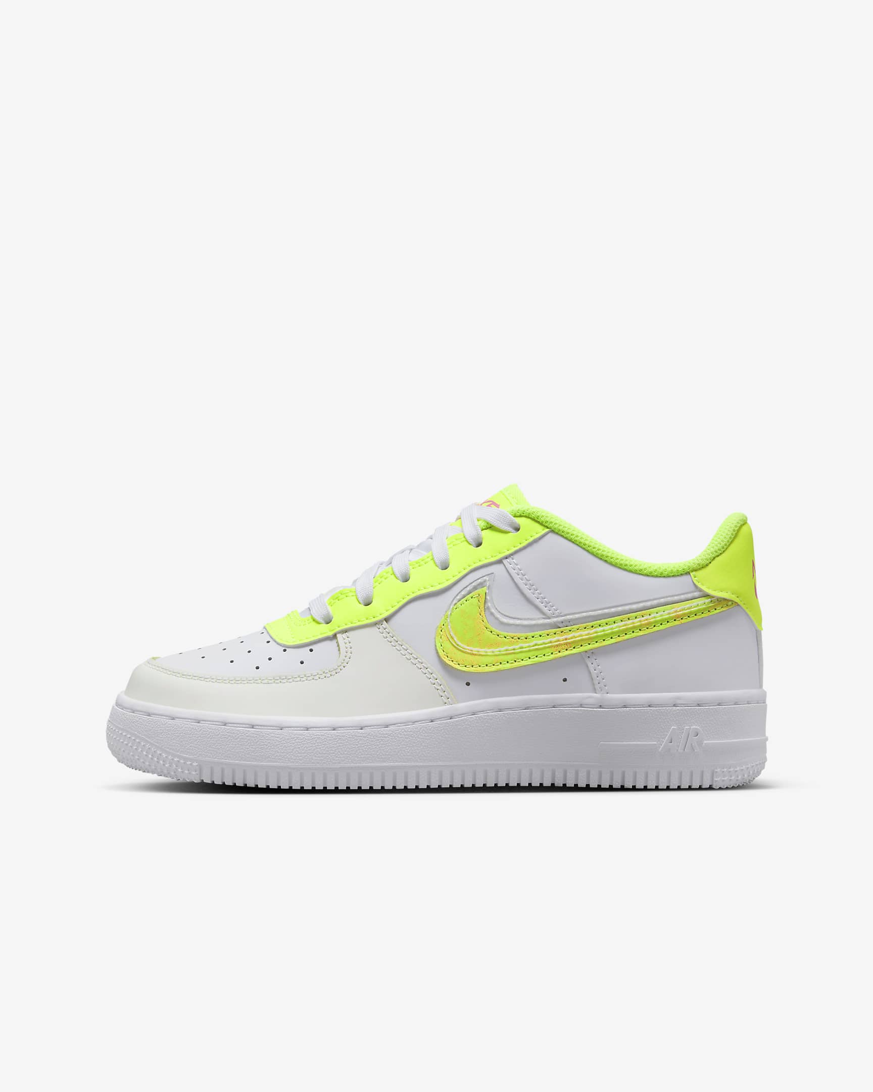 Calzado para niños grandes Nike Air Force 1 LV8 - Blanco/Volt/Rosa resplandor/Multicolor