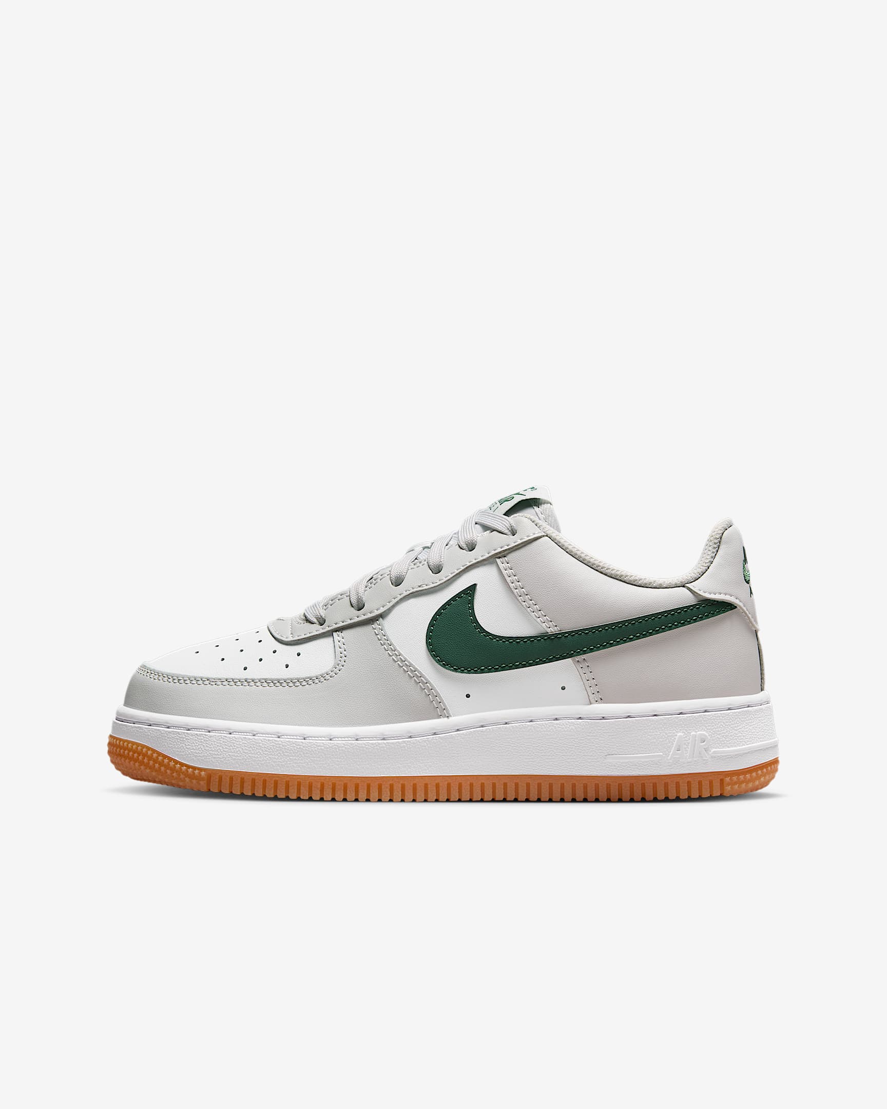 Chaussure Nike Air Force 1 pour ado - Photon Dust/Fir/Gum Medium Brown/Blanc