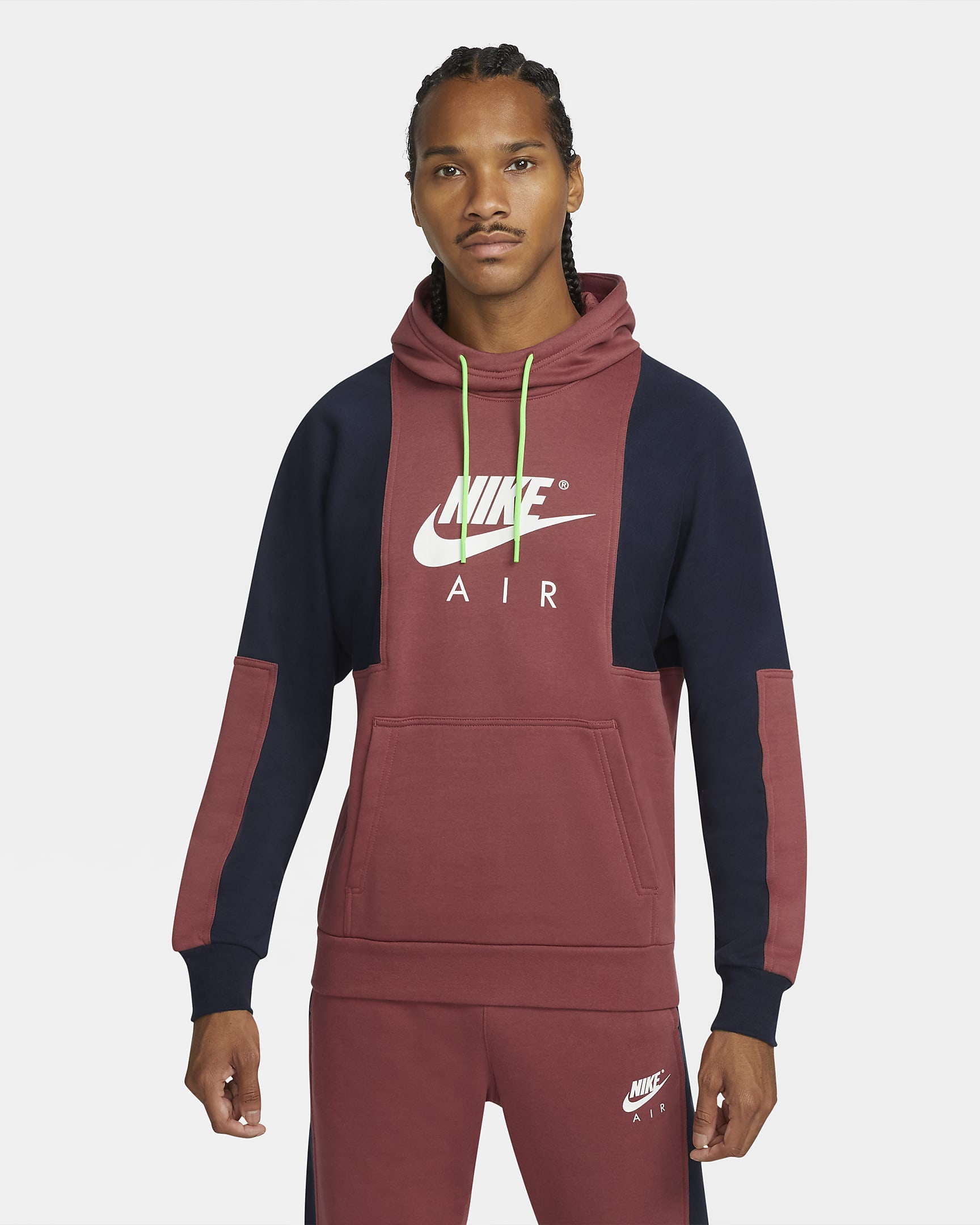 Sudadera con gorro sin cierre para hombre Nike Air - Cedro/Obsidiana/Blanco