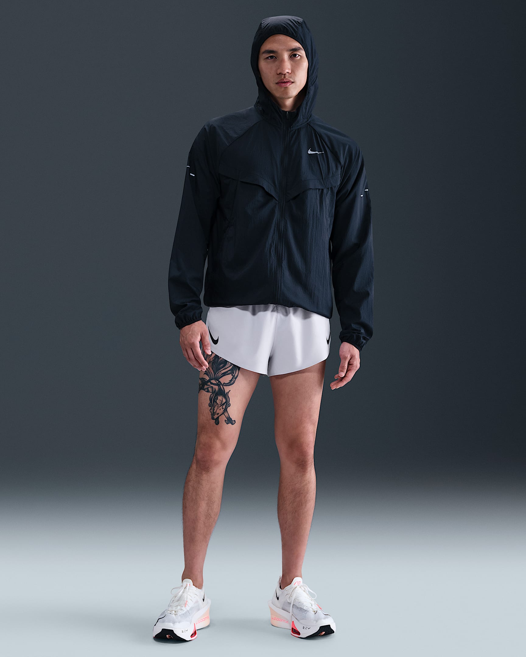 Löparshorts Nike AeroSwift Dri-FIT ADV med innerbyxor 5 cm för män - Ghost/Svart