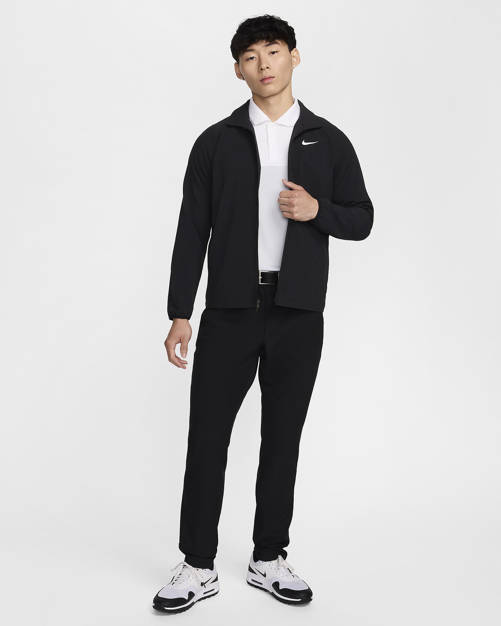 Nike Tour Men's Repel Full-Zip Golf Jacket - Black/White