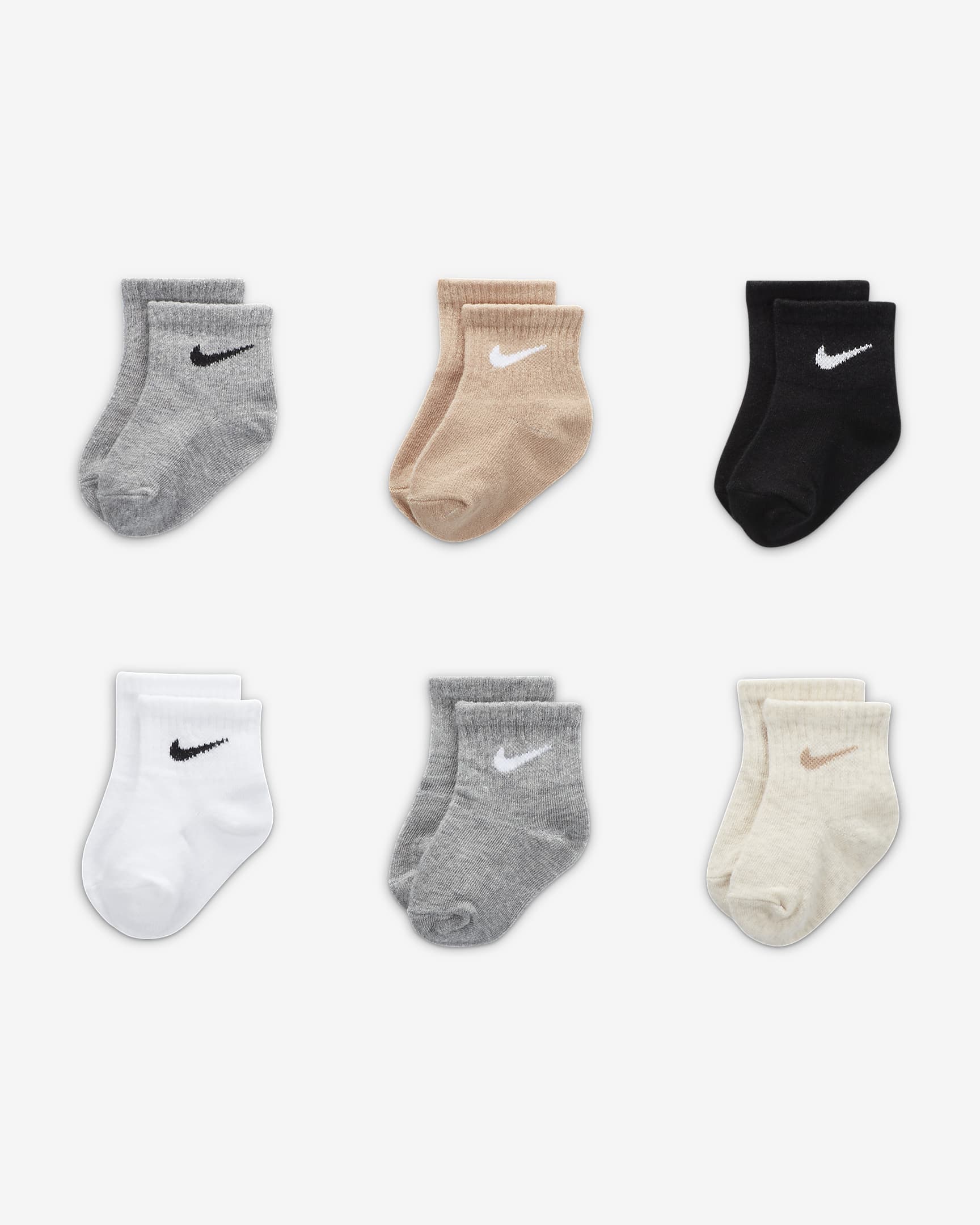 Conjunto de calcetines al tobillo (seis pares) para niños pequeños Nike ...