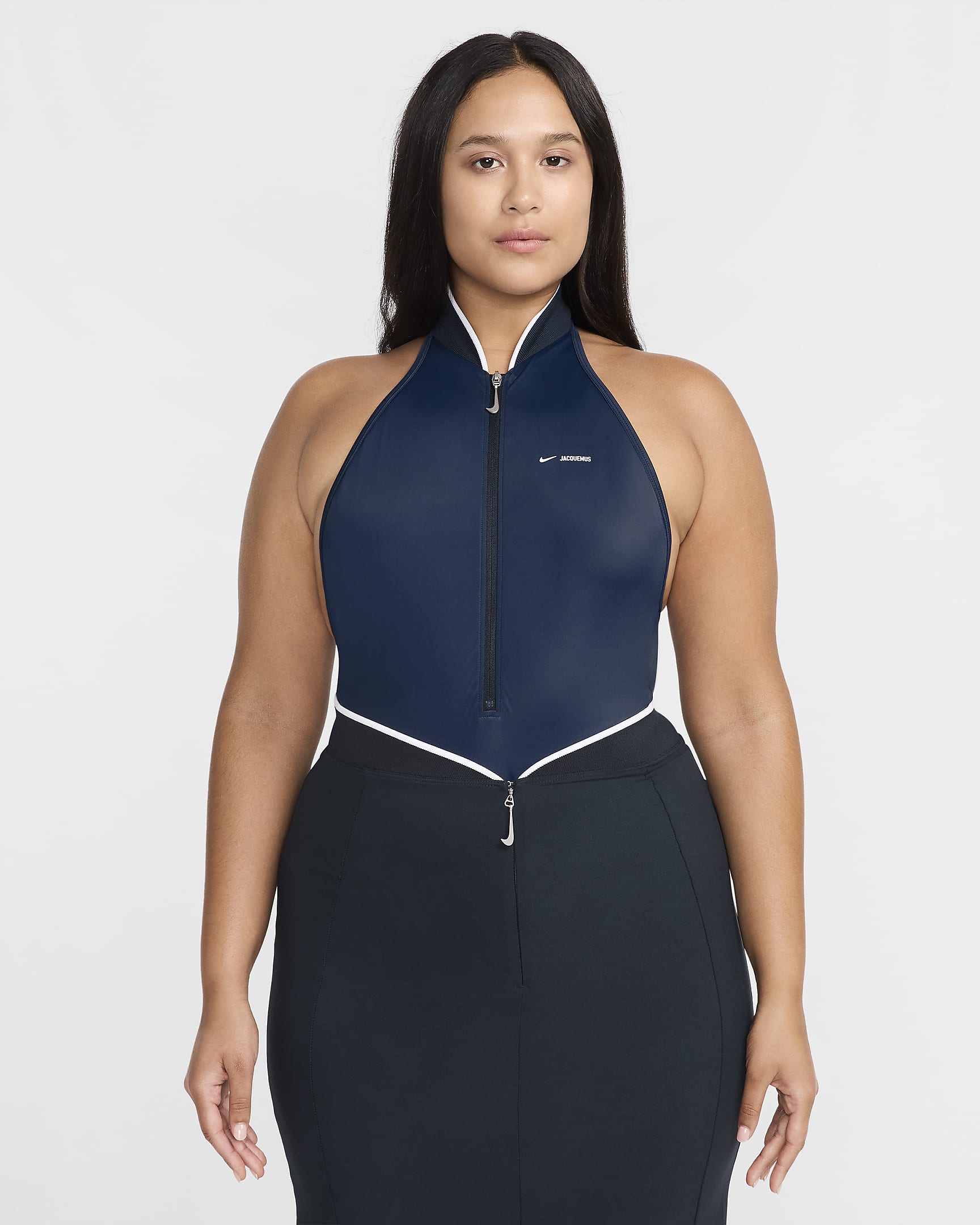 Nike x Jacquemus Bañador de una pieza con cuello alto - Mujer - Dark Obsidian/Plata