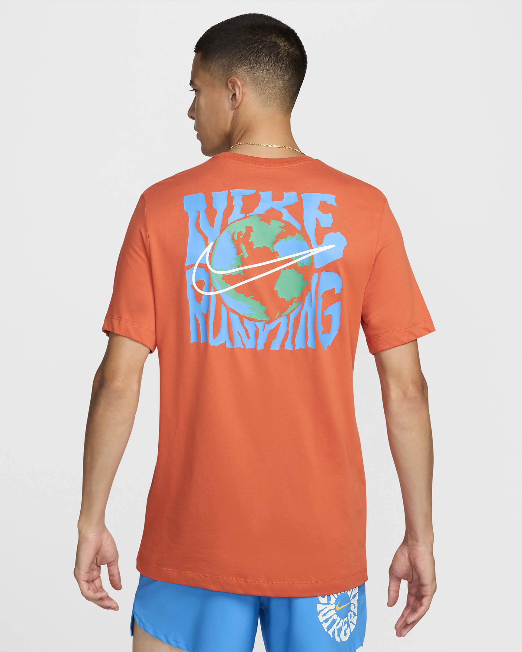 orange and blue nike dri fit tshirt