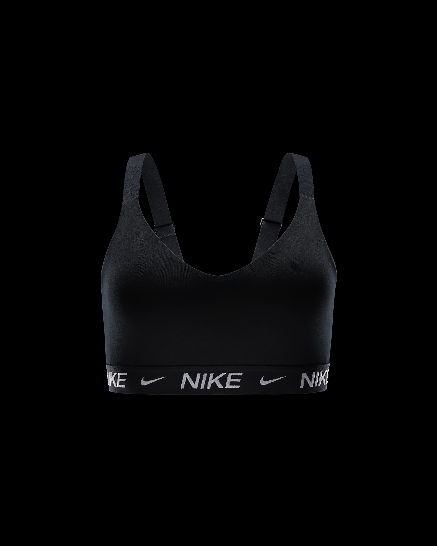 Brassière de sport réglable rembourrée à maintien normal Nike Indy pour femme - Noir/Noir/Blanc