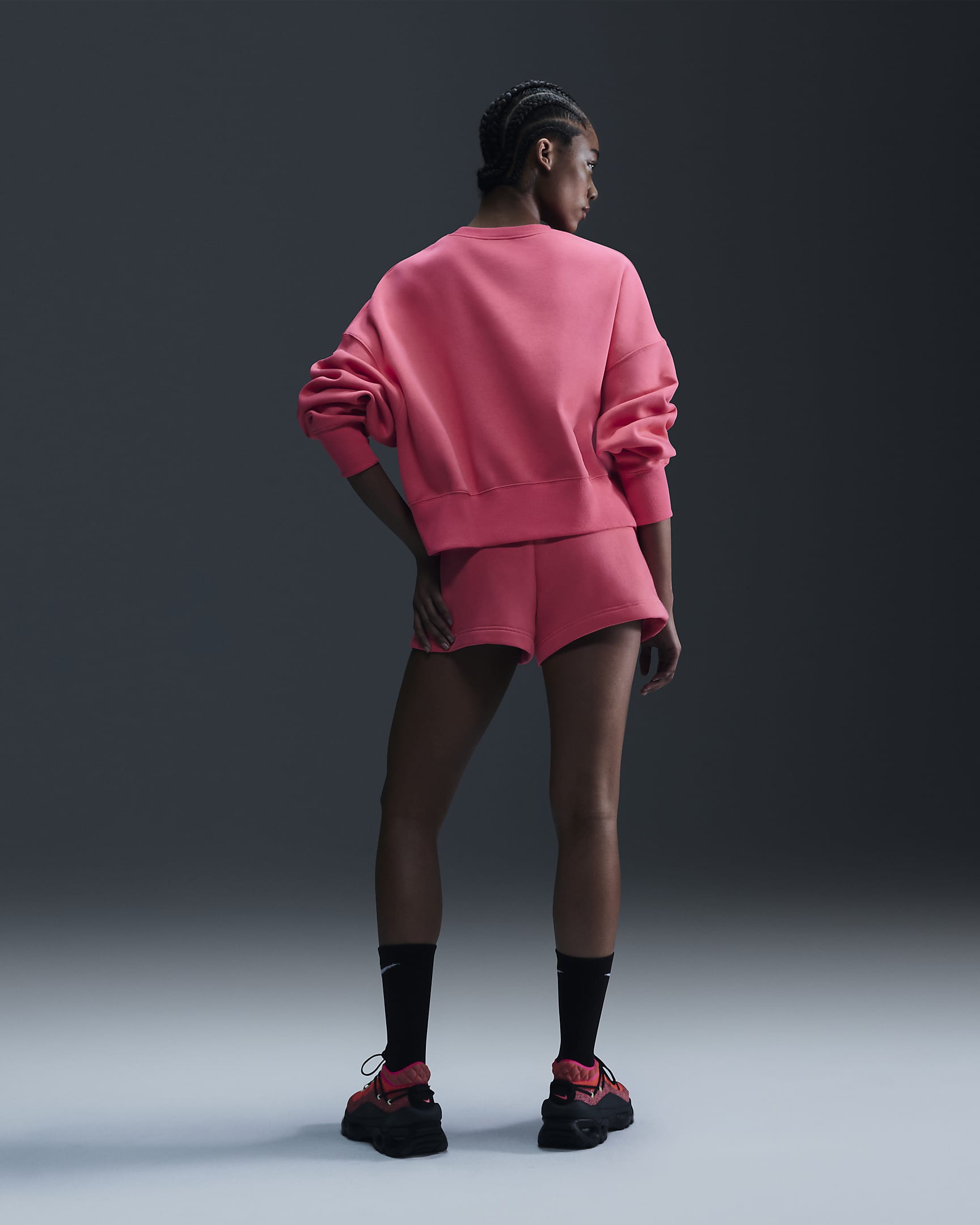 Nike Sportswear Phoenix Fleece ekstra, ekstra stor sweatshirt med rund hals til dame - Aster Pink/Sail