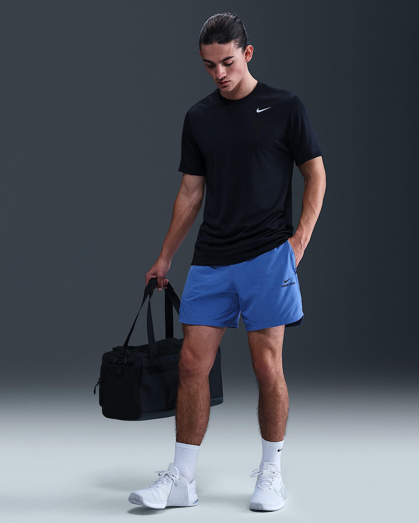 Nike Pro Training Men's Dri-FIT 6" Shorts - Comet Blue/Black