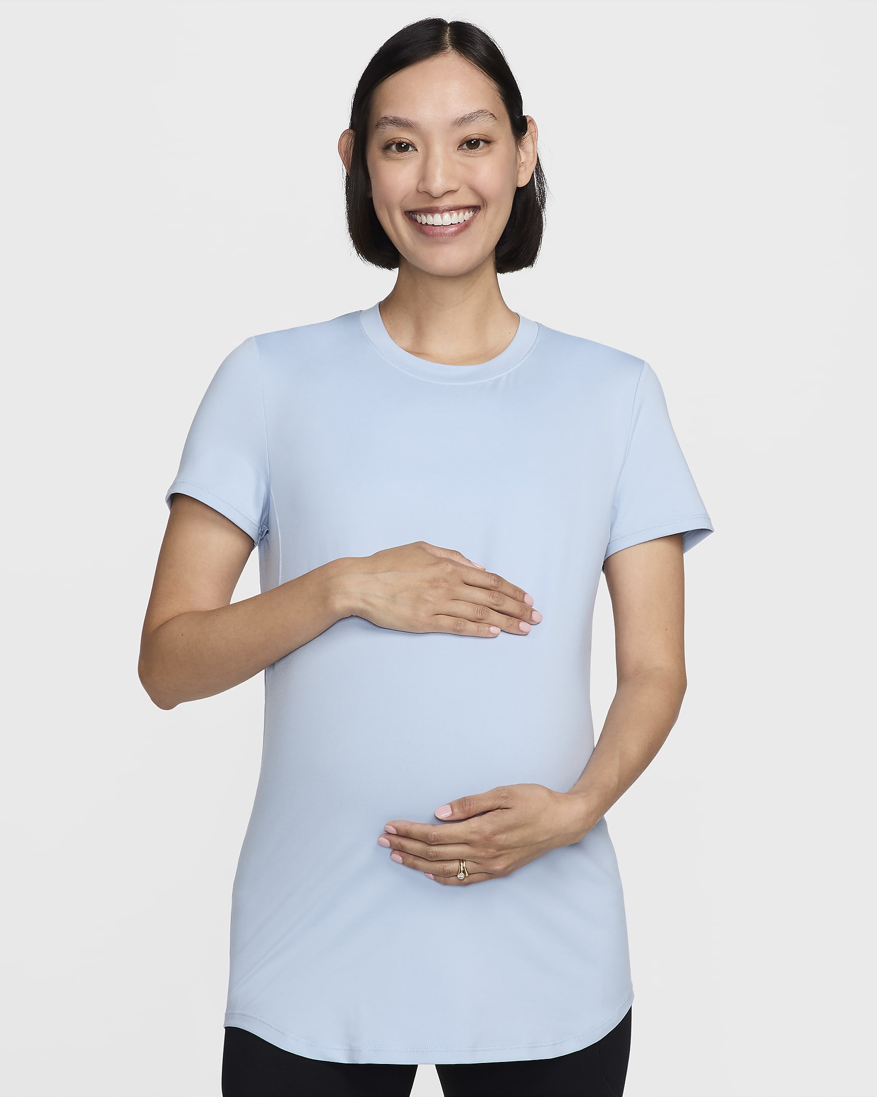 Nike (M) One Women's Dri-FIT Slim-Fit Short-Sleeve Top (Maternity) - Light Armoury Blue