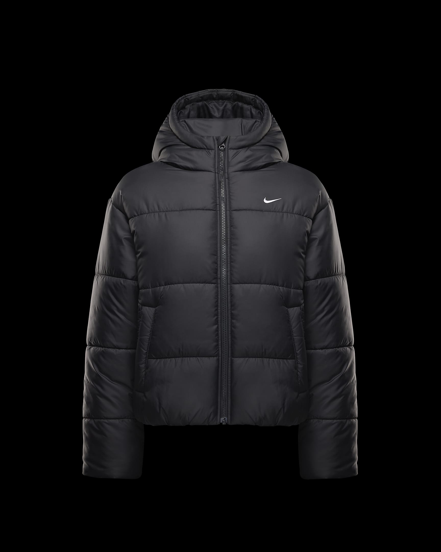 Nike Sportswear Classic Puffer Women's Therma-FIT Loose Hooded Jacket - Black/White