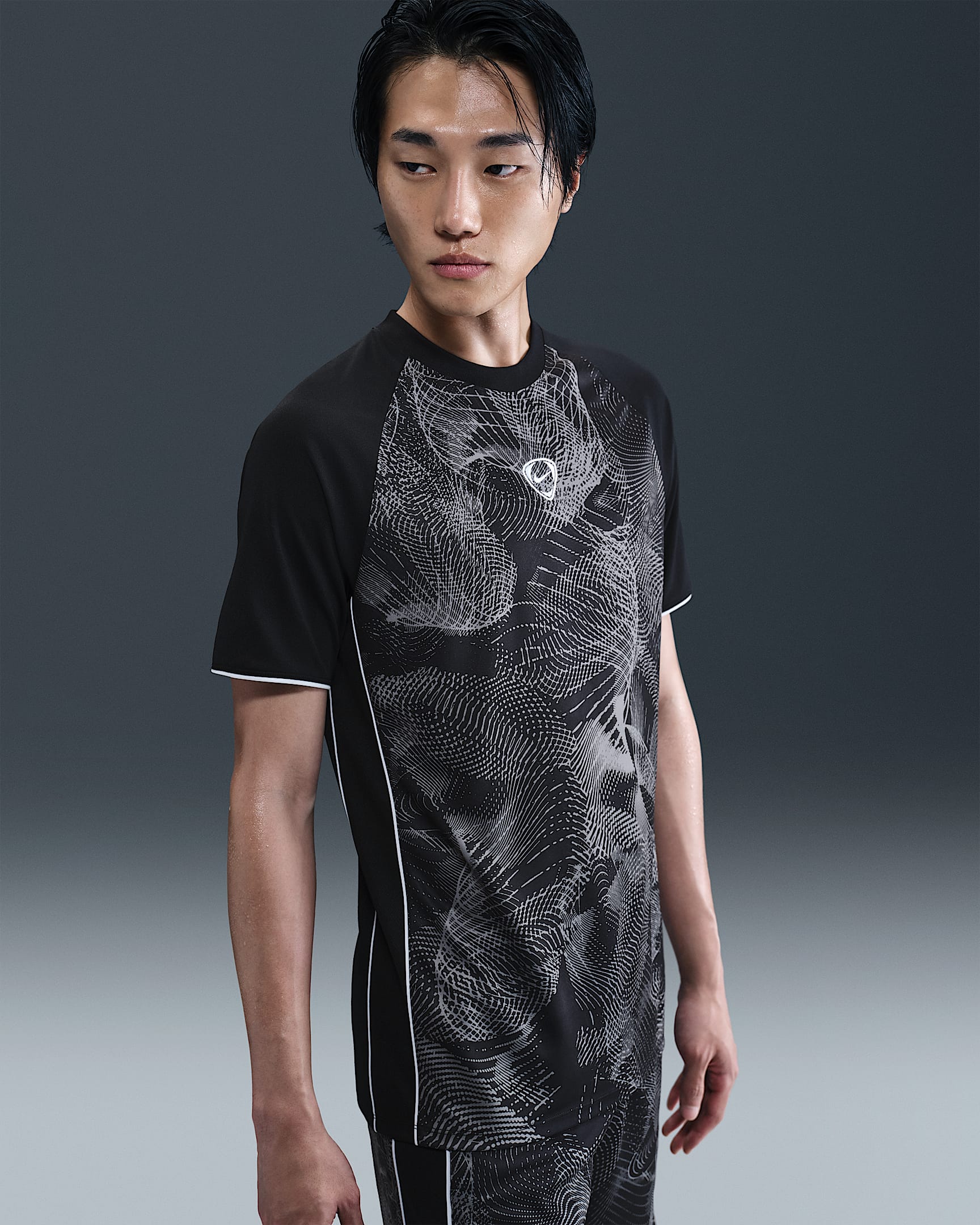 Nike Academy+ Men's Dri-FIT Short-Sleeve Football Shirt - Anthracite/Black/White/White