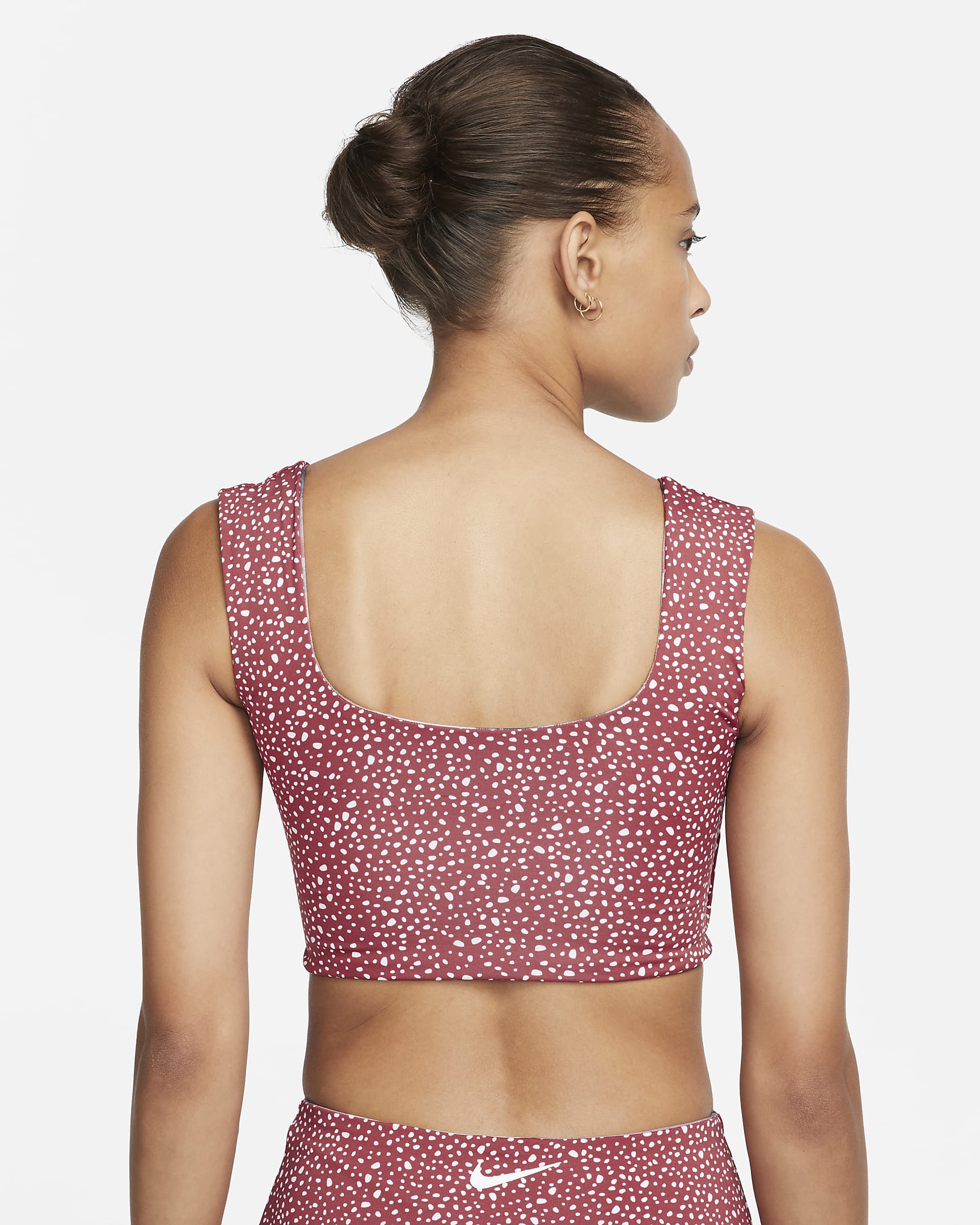 Nike wendbares Schwimm-Kurzoberteil für Damen - Canyon Rust/Ironstone/Velvet Brown/Weiß