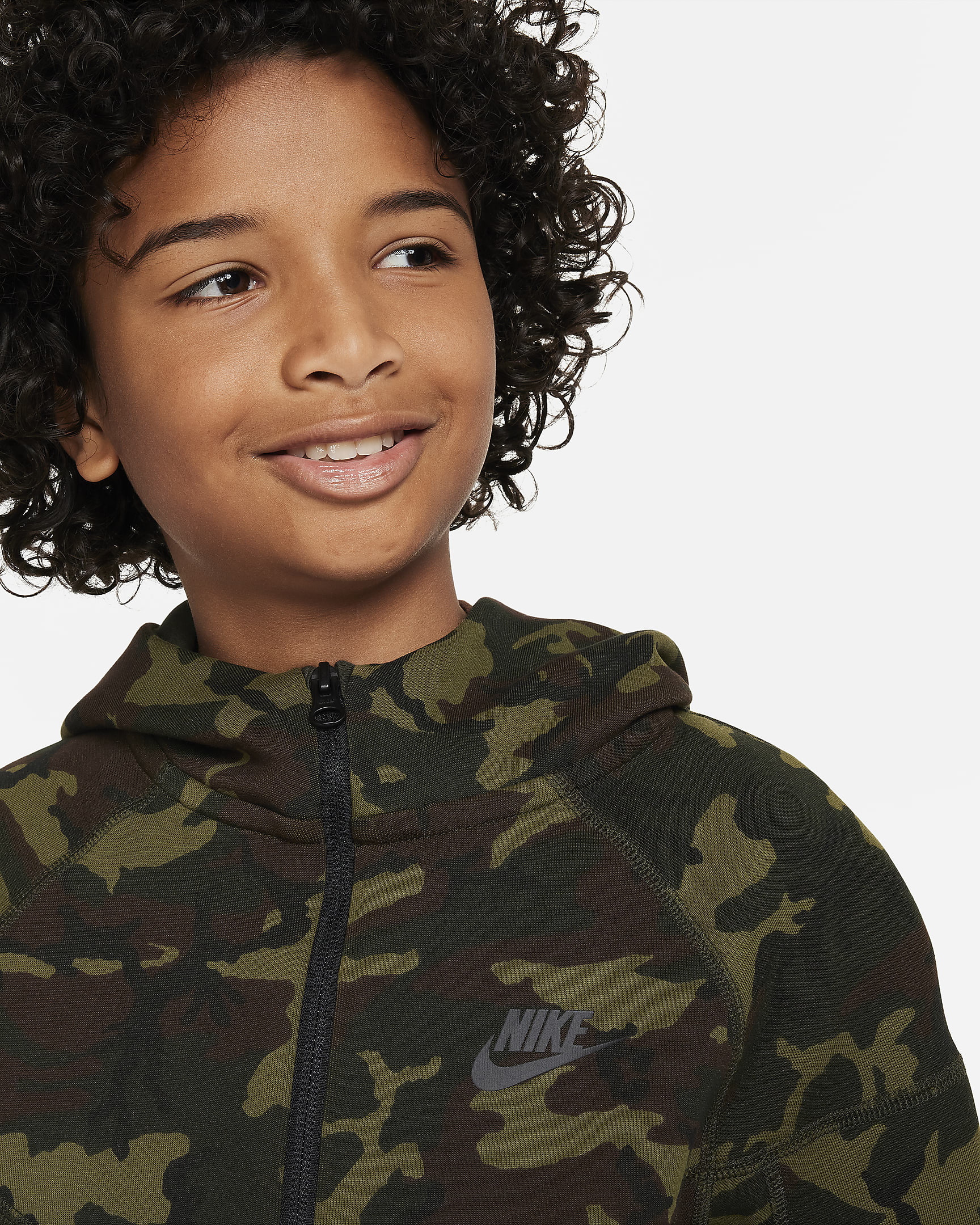 Nike Tech Fleece Older Kids' (Boys') Camo Full-Zip Hoodie. Nike IL