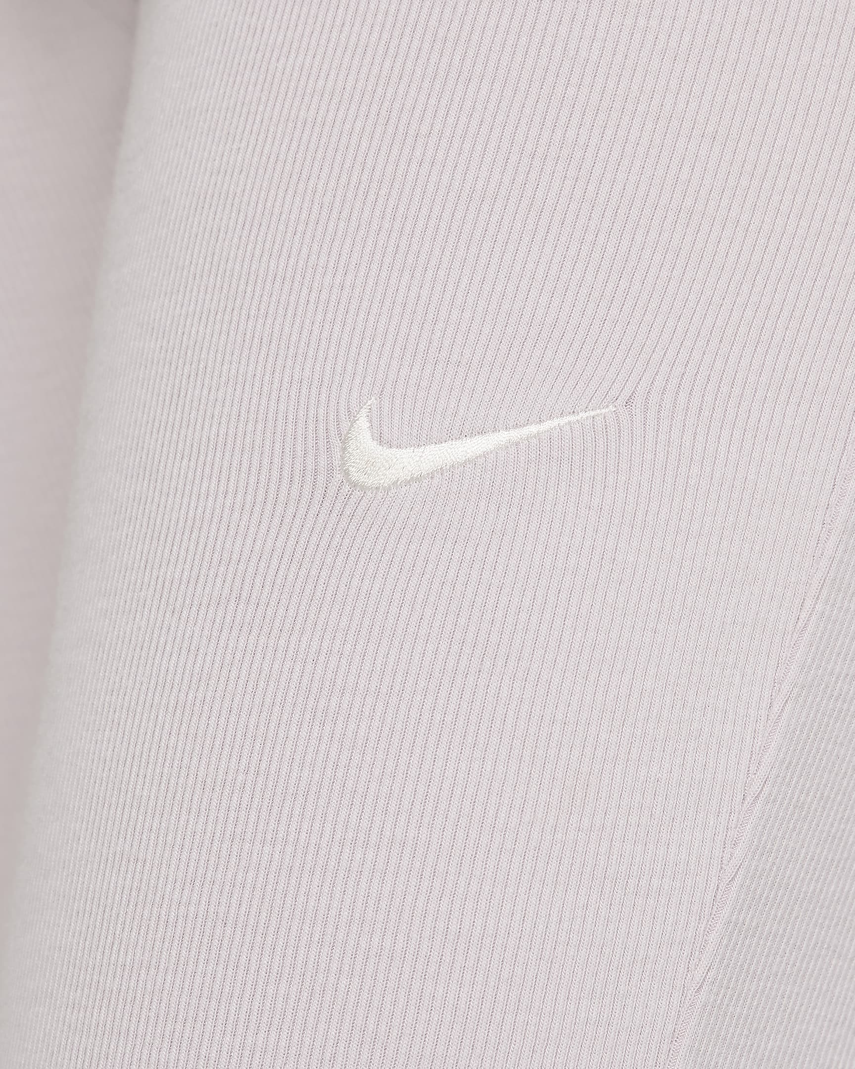 Nike Sportswear Chill Knit tettsittende, kort ribbestrikket leggings med sleng til dame - Platinum Violet/Sail